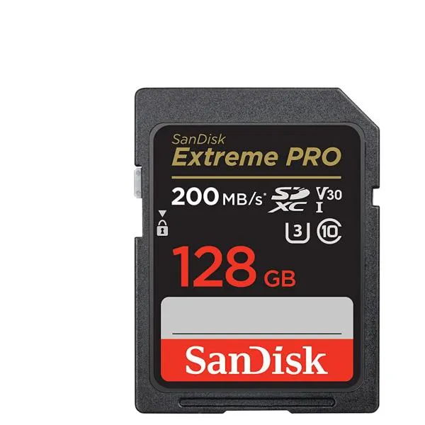 SanDisk 128GB Extreme PRO SDXC Card, 200 MB/s UHS-I Class 10 U3 V30 with RescuePro Deluxe - immagine 1