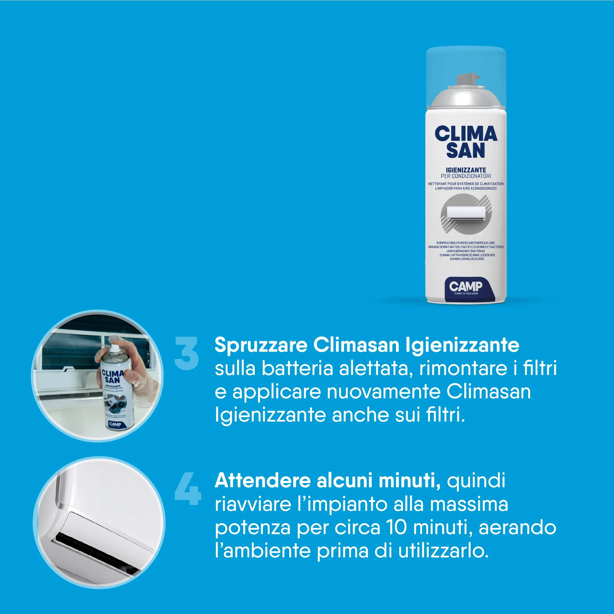 CAMP Climasan Igienizzante per Climatizzatore, 6x400 ml - immagine 5
