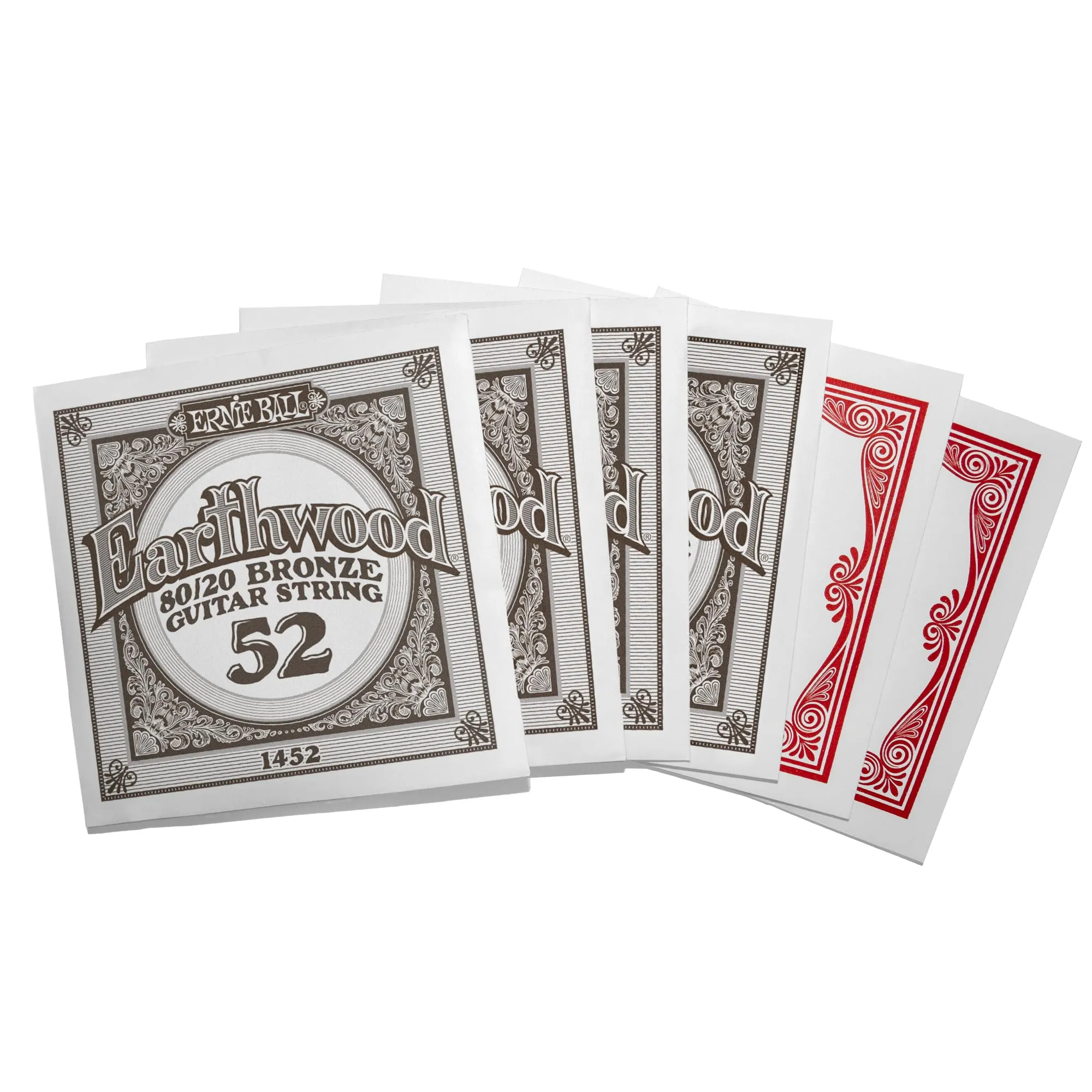 Ernie Ball Earthwood Light 80/20 Bronze Acoustic Guitar Strings, 11-52, 4-Pack - immagine 3