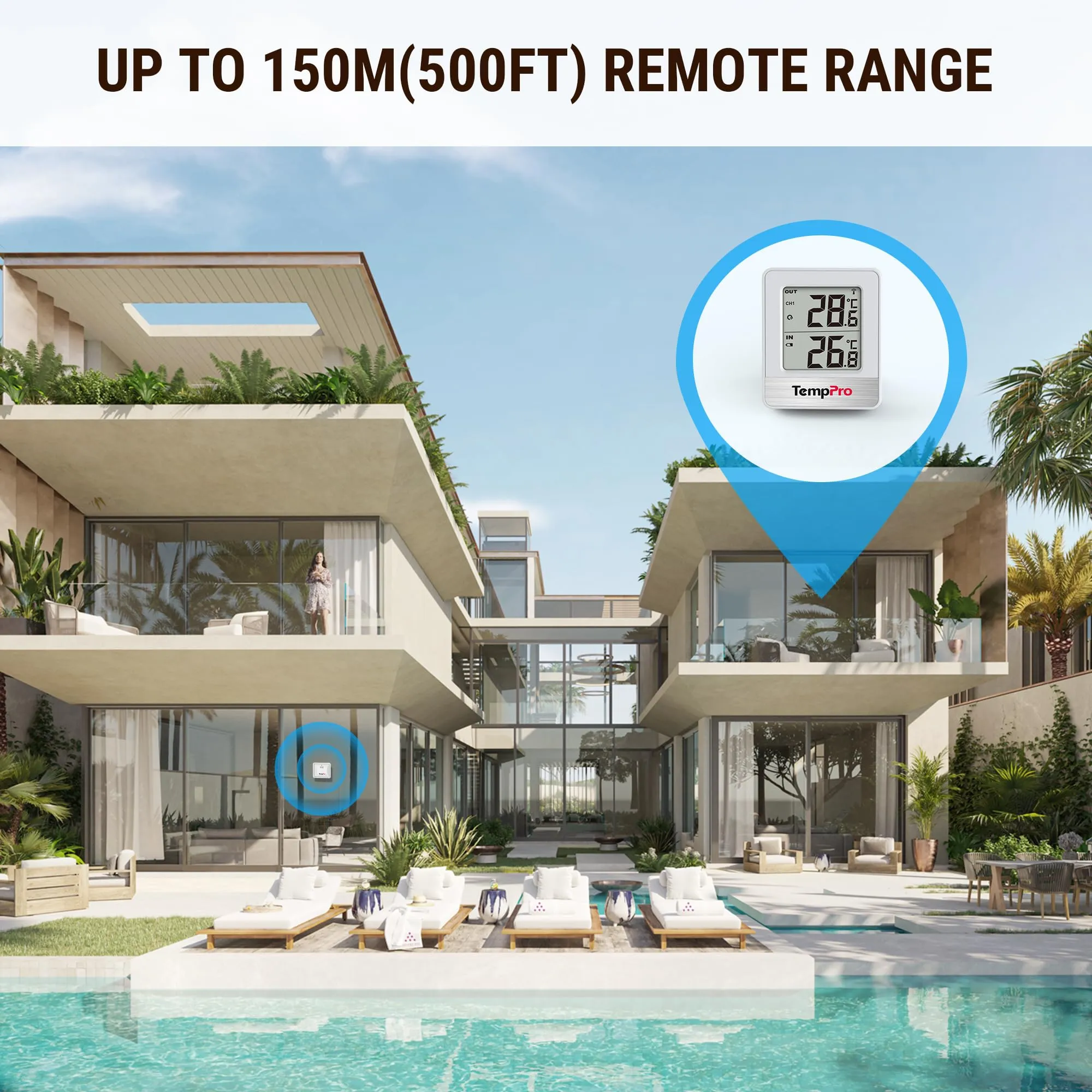 TempPro TP200C Termometro Ambiente Interno Esterno Wireless - immagine 2
