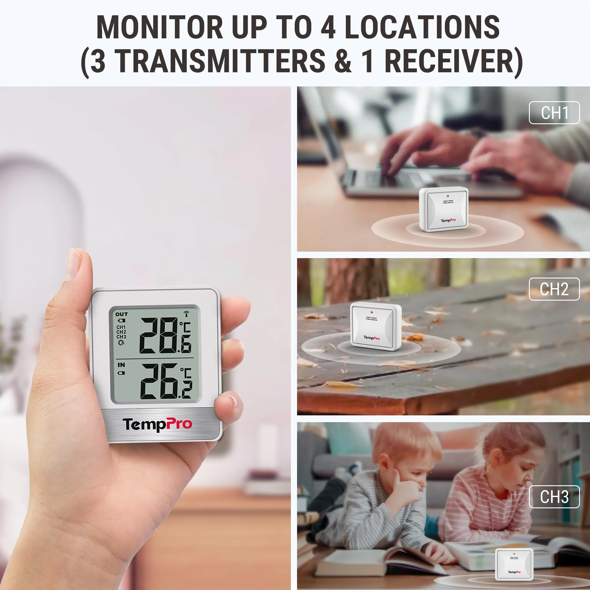 TempPro TP200C Termometro Ambiente Interno Esterno Wireless - immagine 4