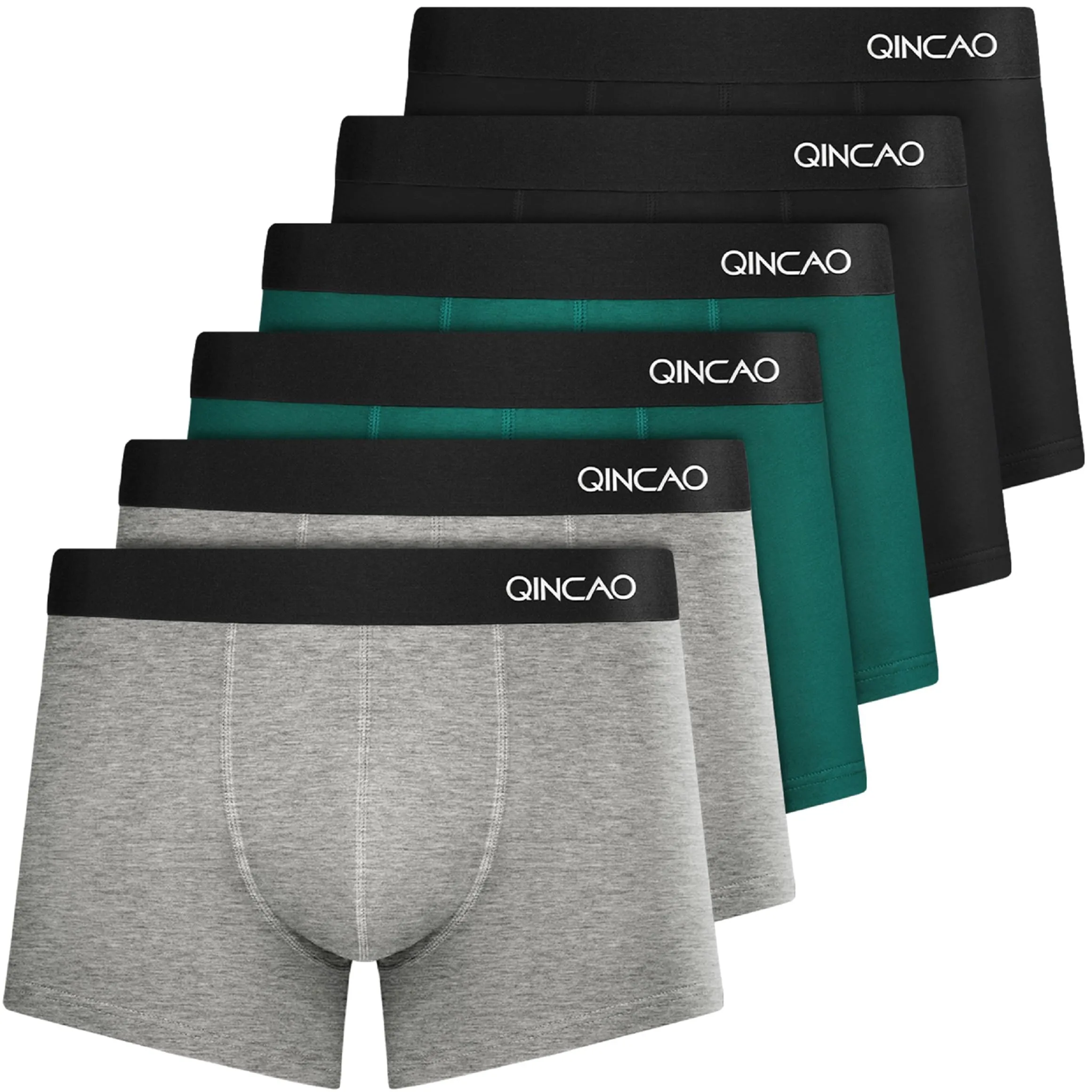 QINCAO Boxer Uomo in Cotone Pettinato, Confezione da 6, Senza Etichetta, Aderenti, 4XL - immagine 1