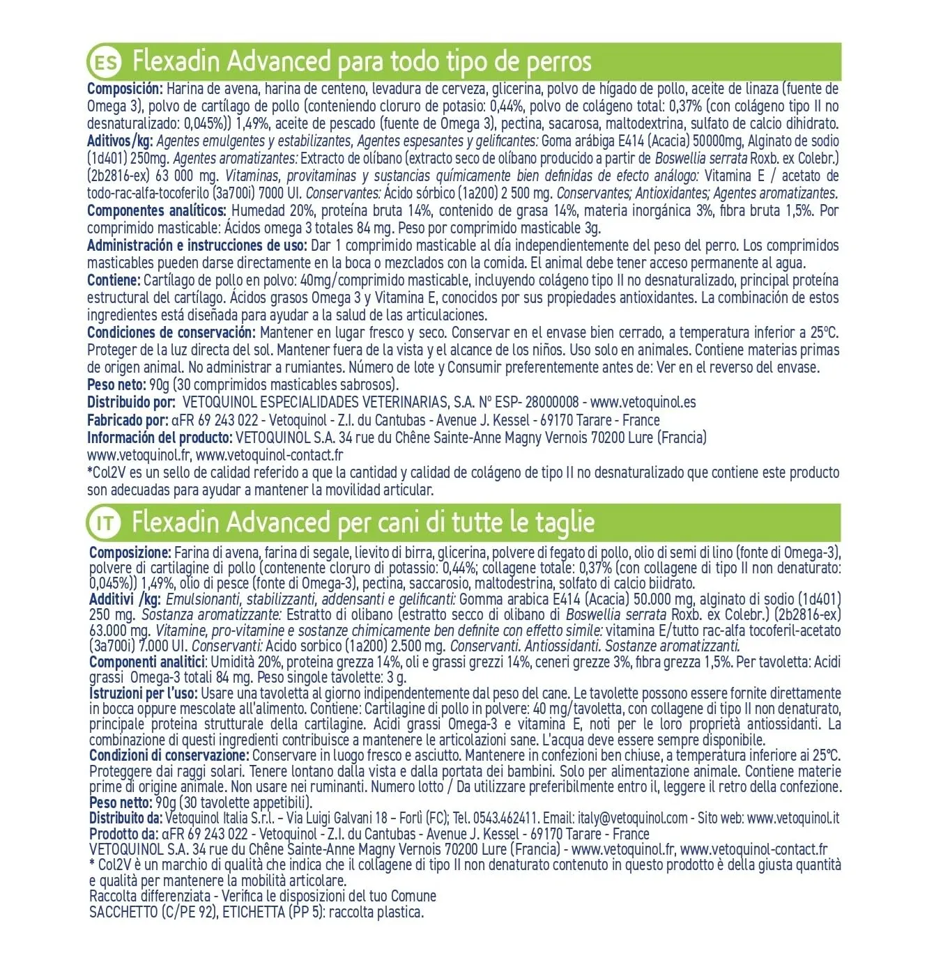 Vetoquinol Flexadin Advanced Cane, 30 Tavolette - immagine 2