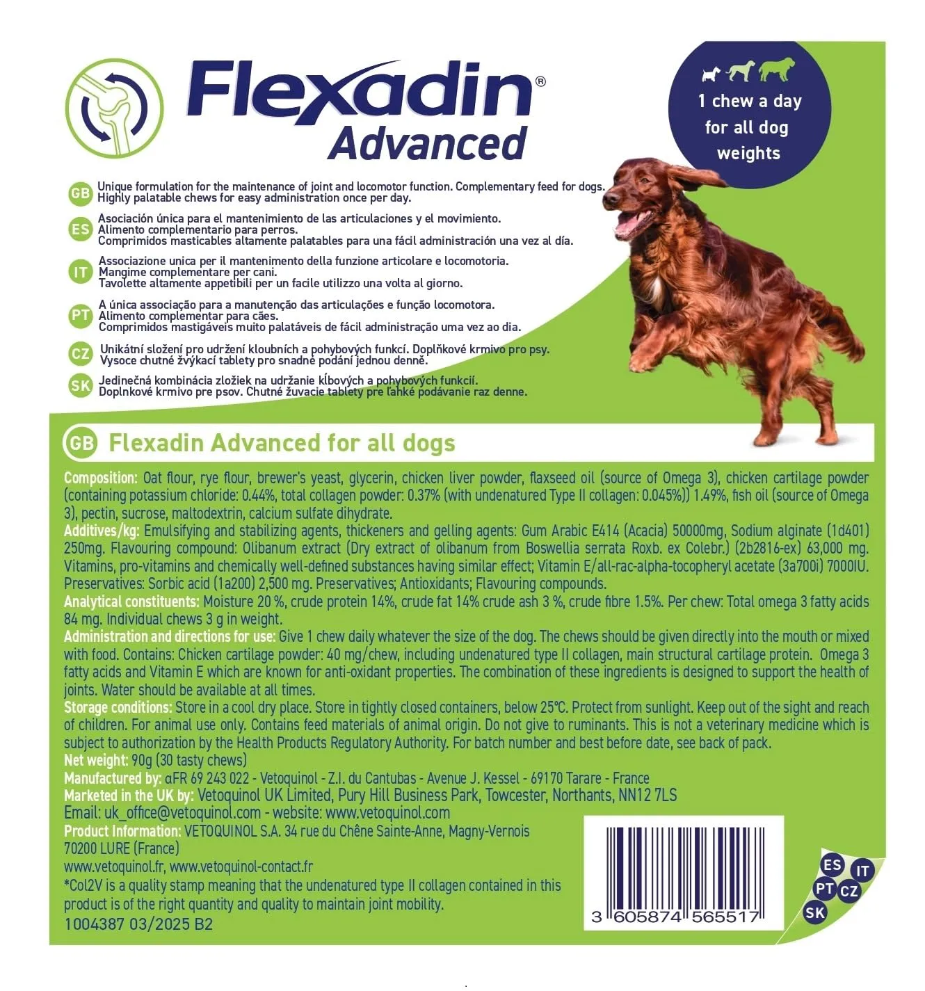 Vetoquinol Flexadin Advanced Cane, 30 Tavolette - immagine 4