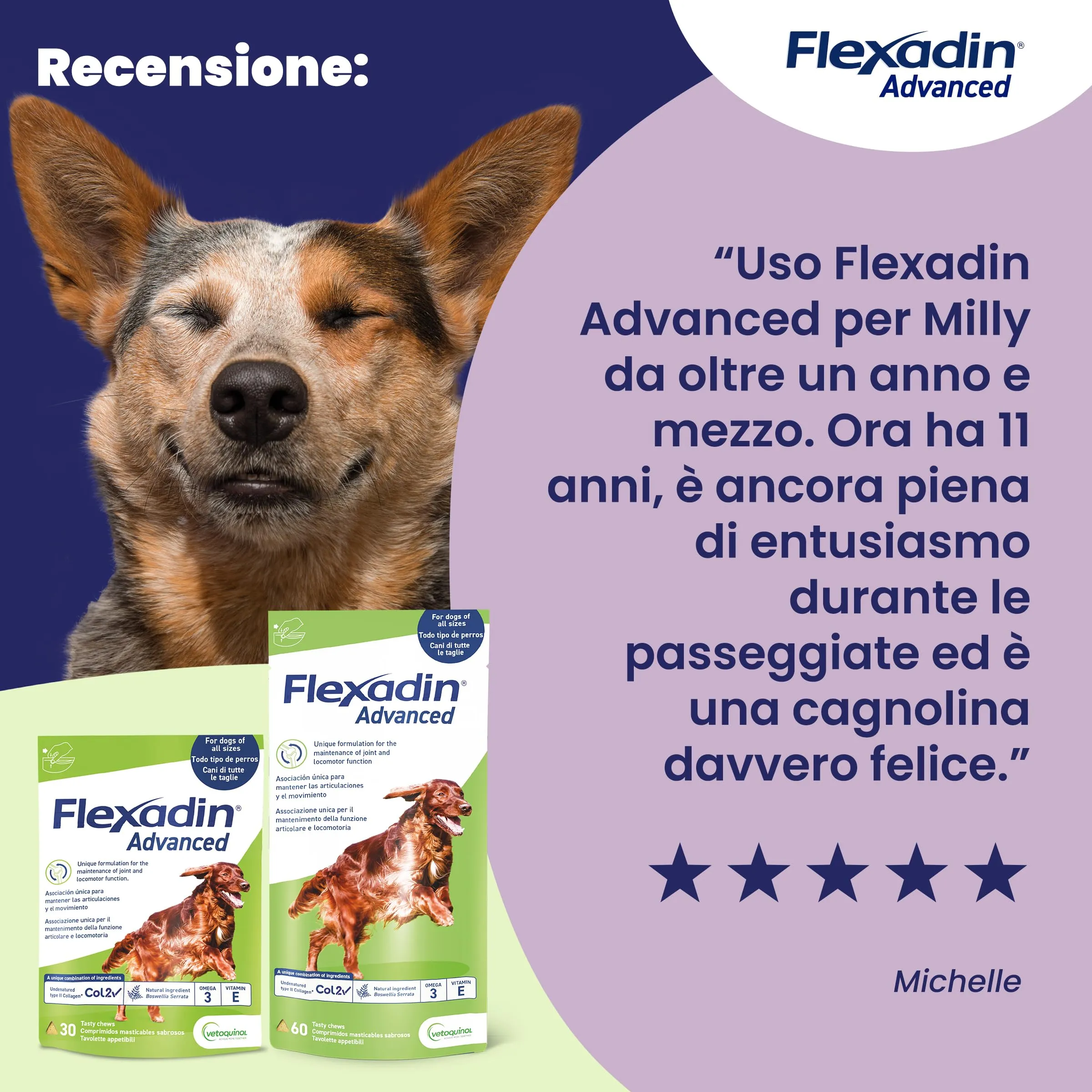 Vetoquinol Flexadin Advanced Cane, 30 Tavolette - immagine 10