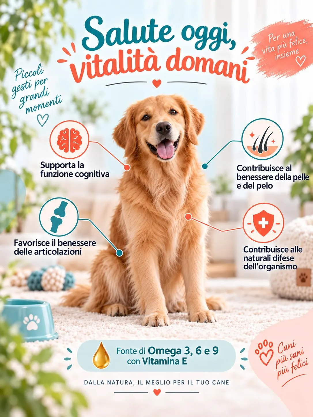 O³ Olio di Salmone Norvegese per Cani e Gatti, Omega 3+6+9 e Vitamina E, 1L - immagine 3