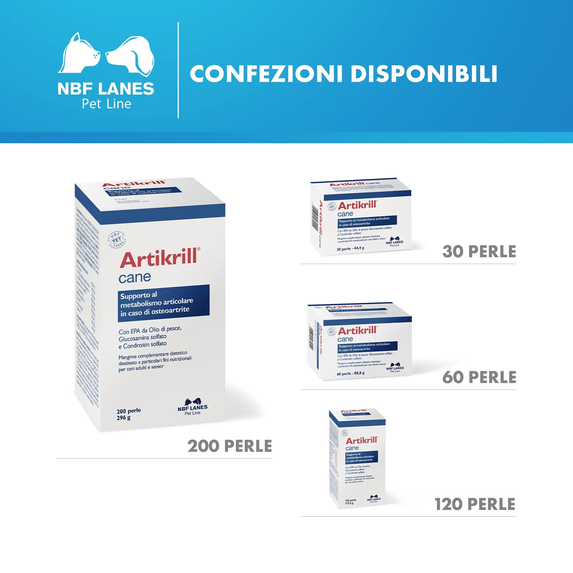 NBF Lanes Artikrill Cane, 200 Perle, Supporto Metabolismo Articolare per Cani Adulti e Senior - immagine 6
