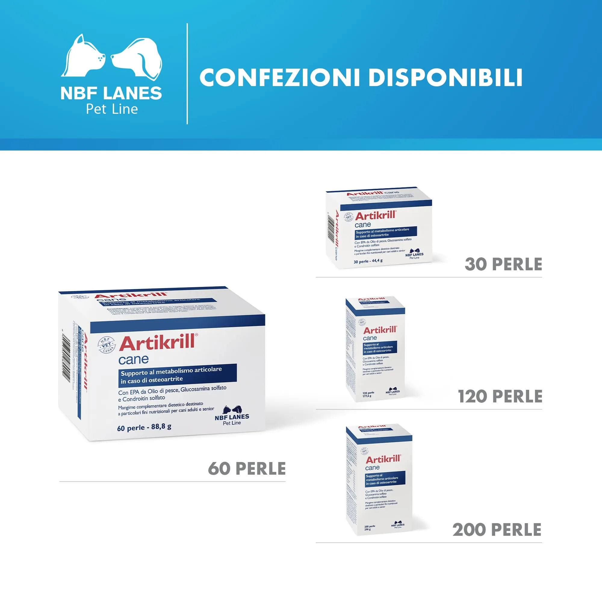 NBF Lanes Artikrill Cane, 60 Perle, Supporto Metabolismo Articolare per Cani Adulti e Senior - immagine 6
