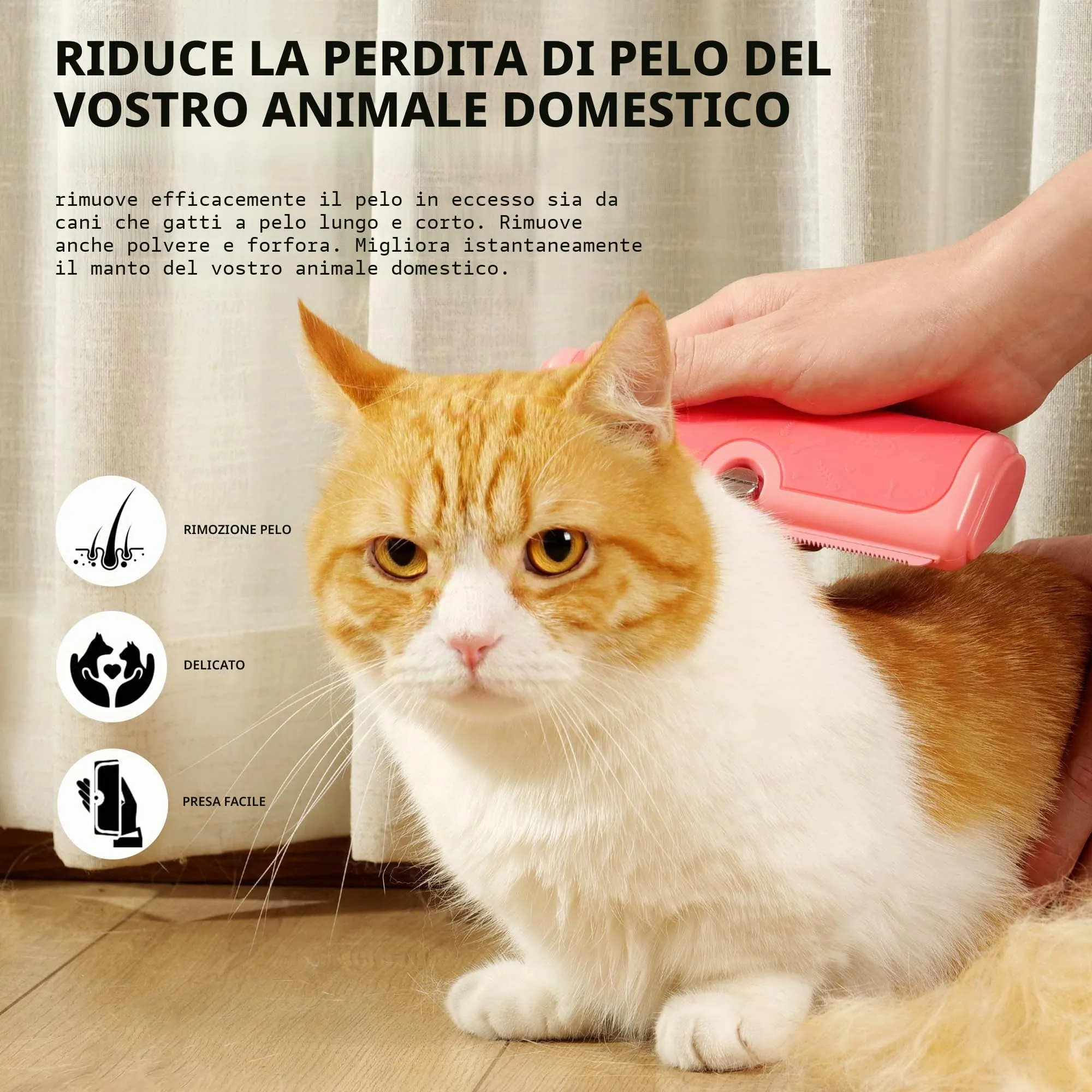 PetPog Slanatore per Gatti e Cani a Pelo Corto e Medio, Rosa - immagine 2