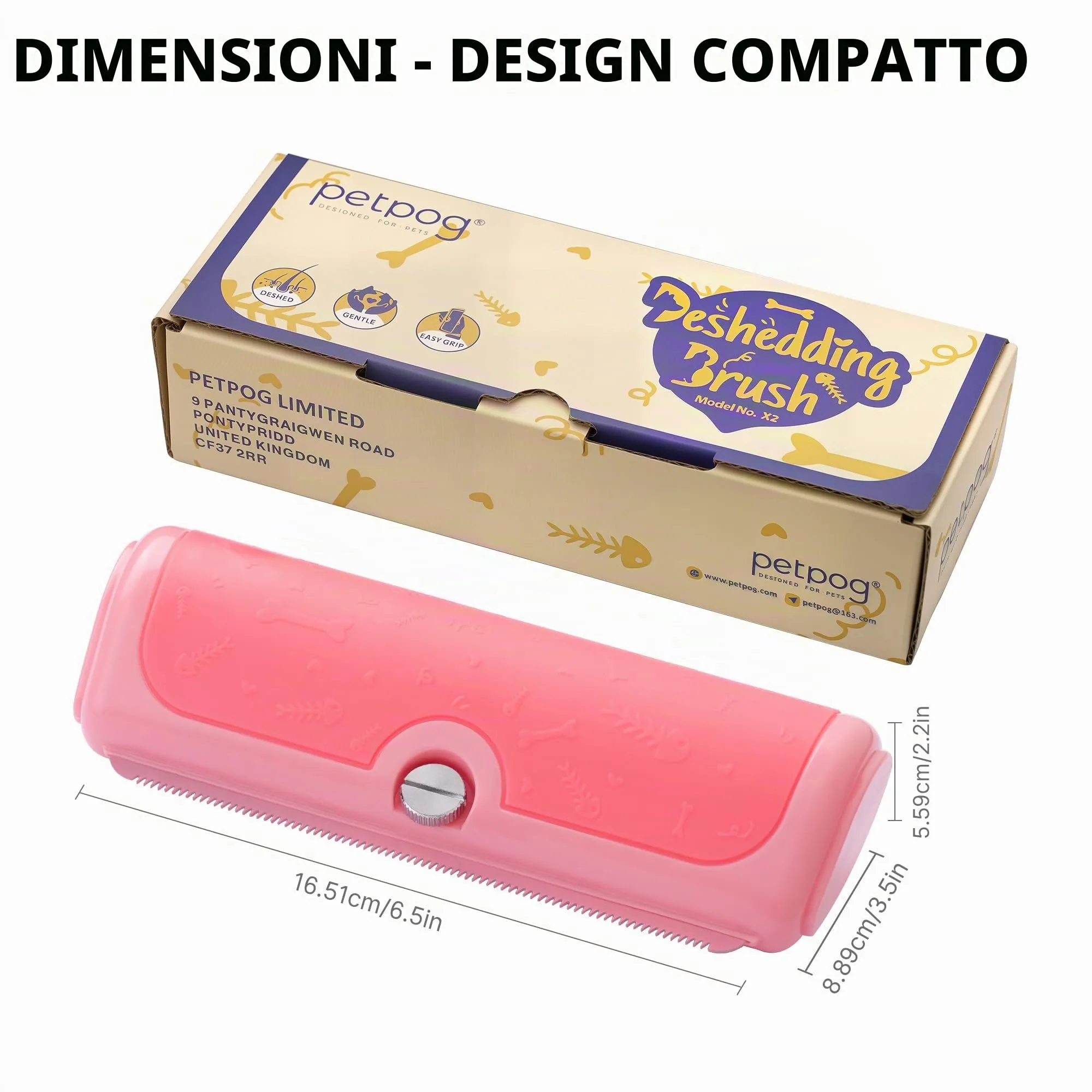 PetPog Slanatore per Gatti e Cani a Pelo Corto e Medio, Rosa - immagine 8