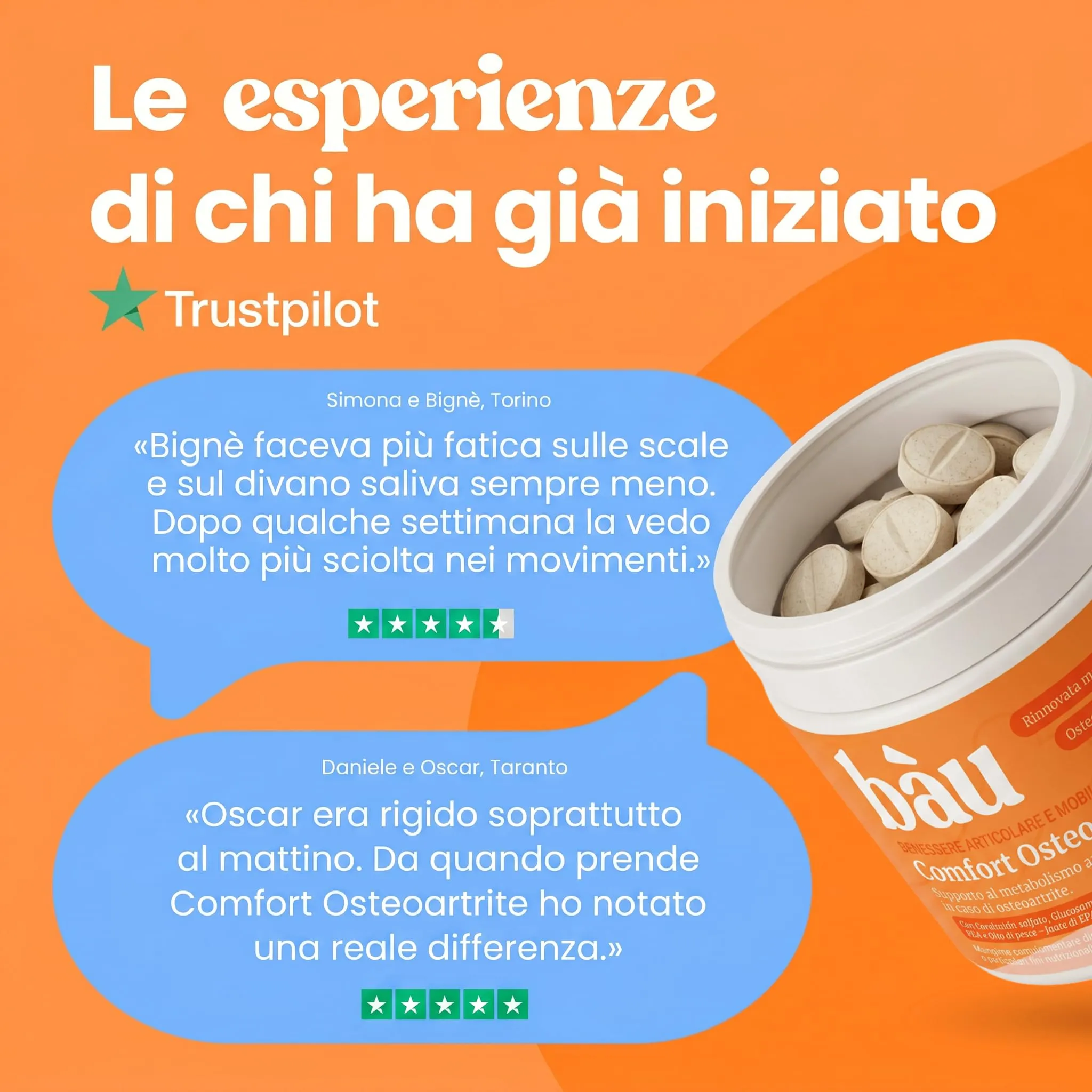 Bau Comfort Osteoartrite Articolazioni Cane Forte, Integratore Mobilità con Glucosamina, Condroitina, Cozza Verde e Collagene, 60cps - immagine 7