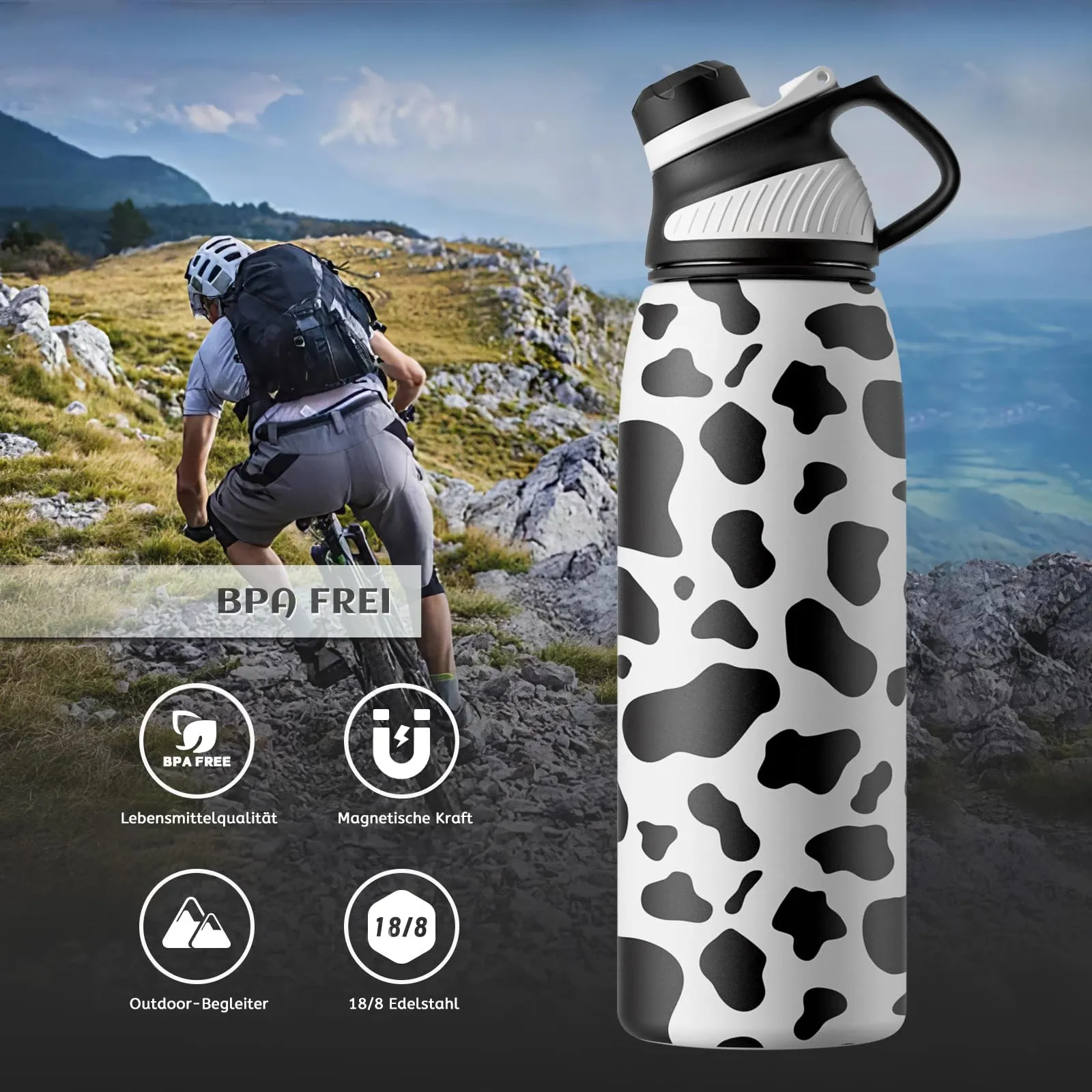 Fjbottle Borraccia Sportiva in Acciaio Inox, 1 L, con Coperchio Magnetico - immagine 5