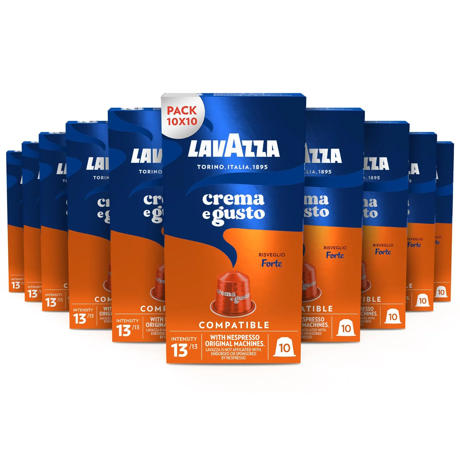 Lavazza Crema e Gusto Forte, 100 Capsule Compatibili Nespresso - immagine 1