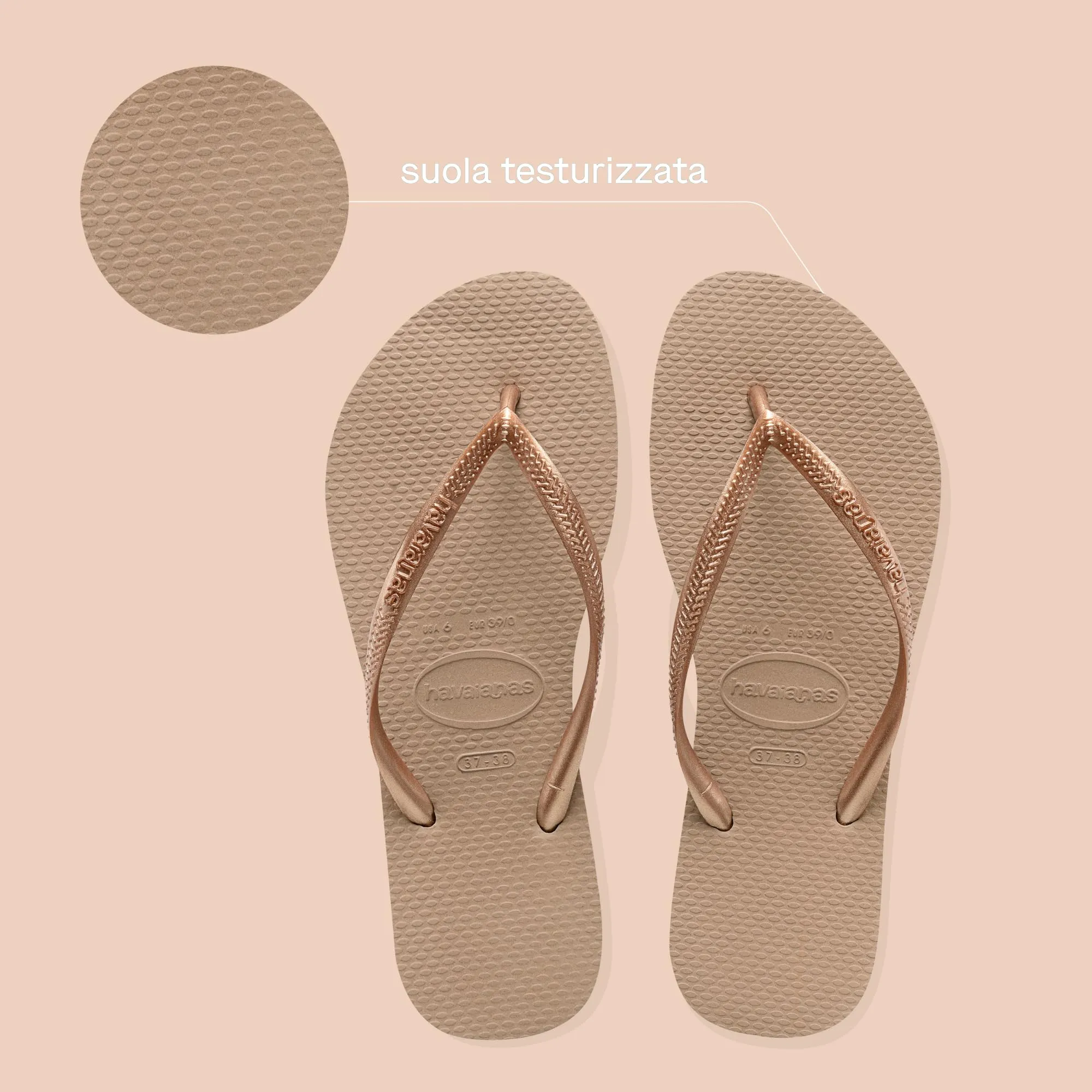 Havaianas Slim Donna Infradito Oro Rosa 41/42 EU - immagine 4
