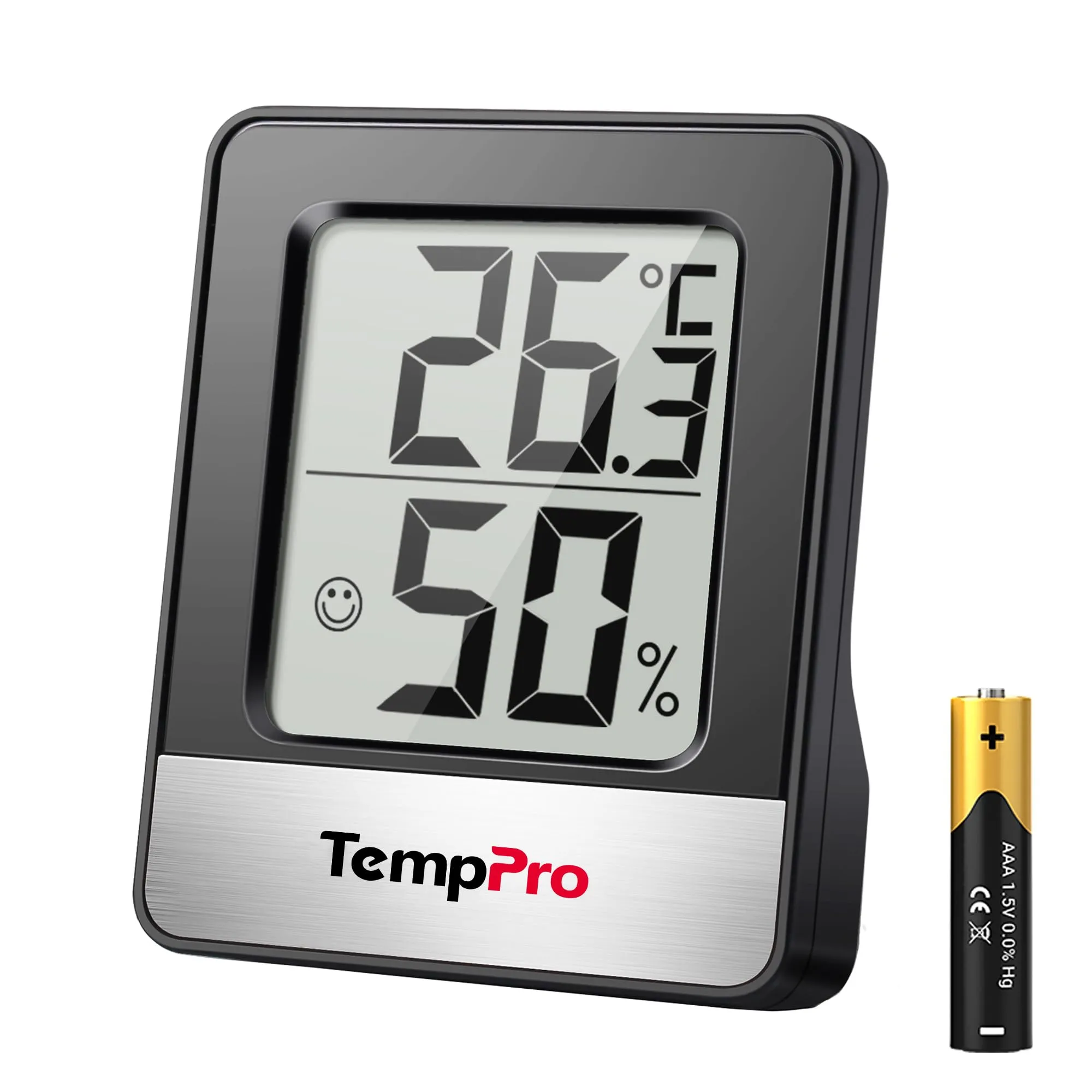 TempPro TP49 Mini Igrometro Termometro Digitale Interno, Nero - immagine 1