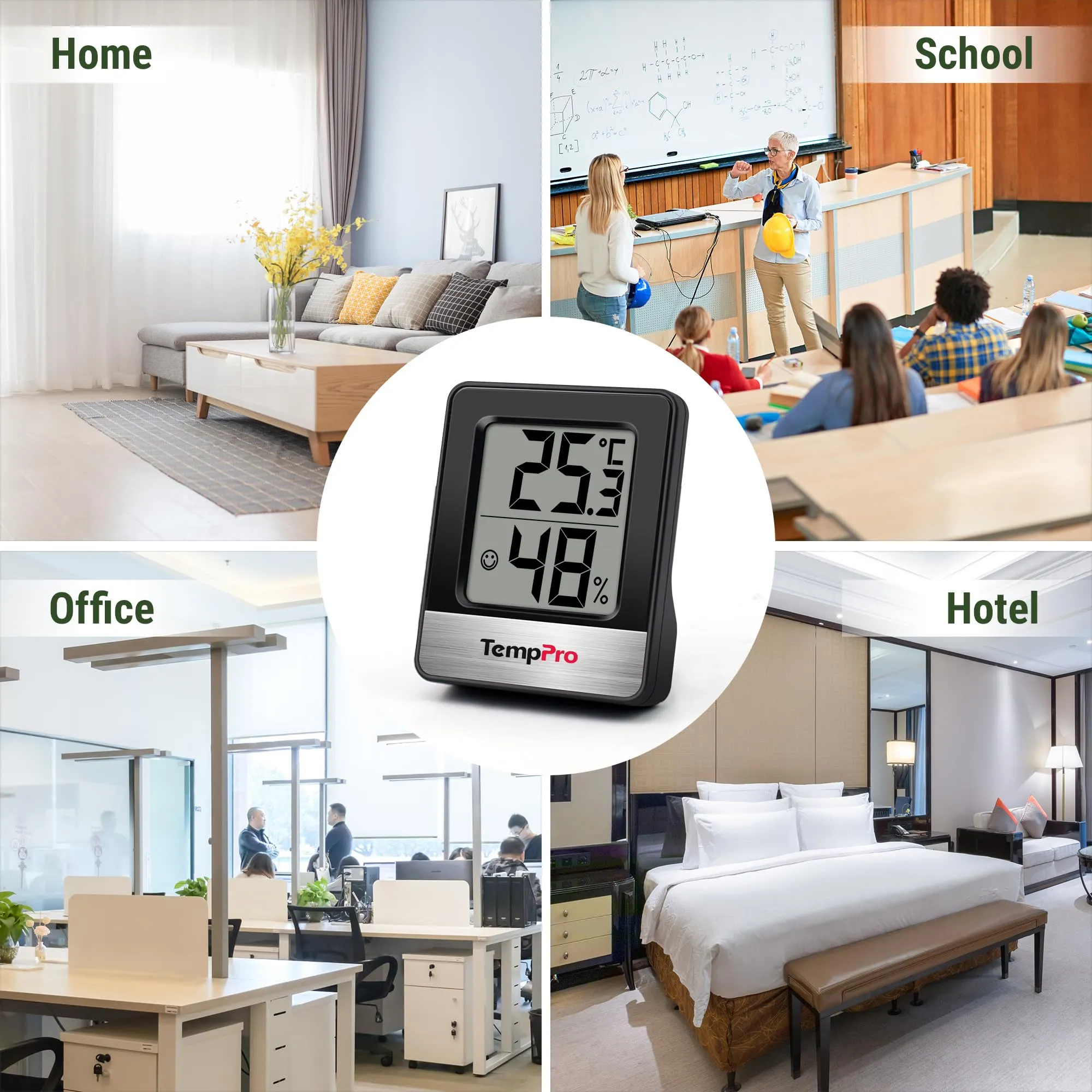 TempPro TP49 Mini Igrometro Termometro Digitale Interno, Nero - immagine 6