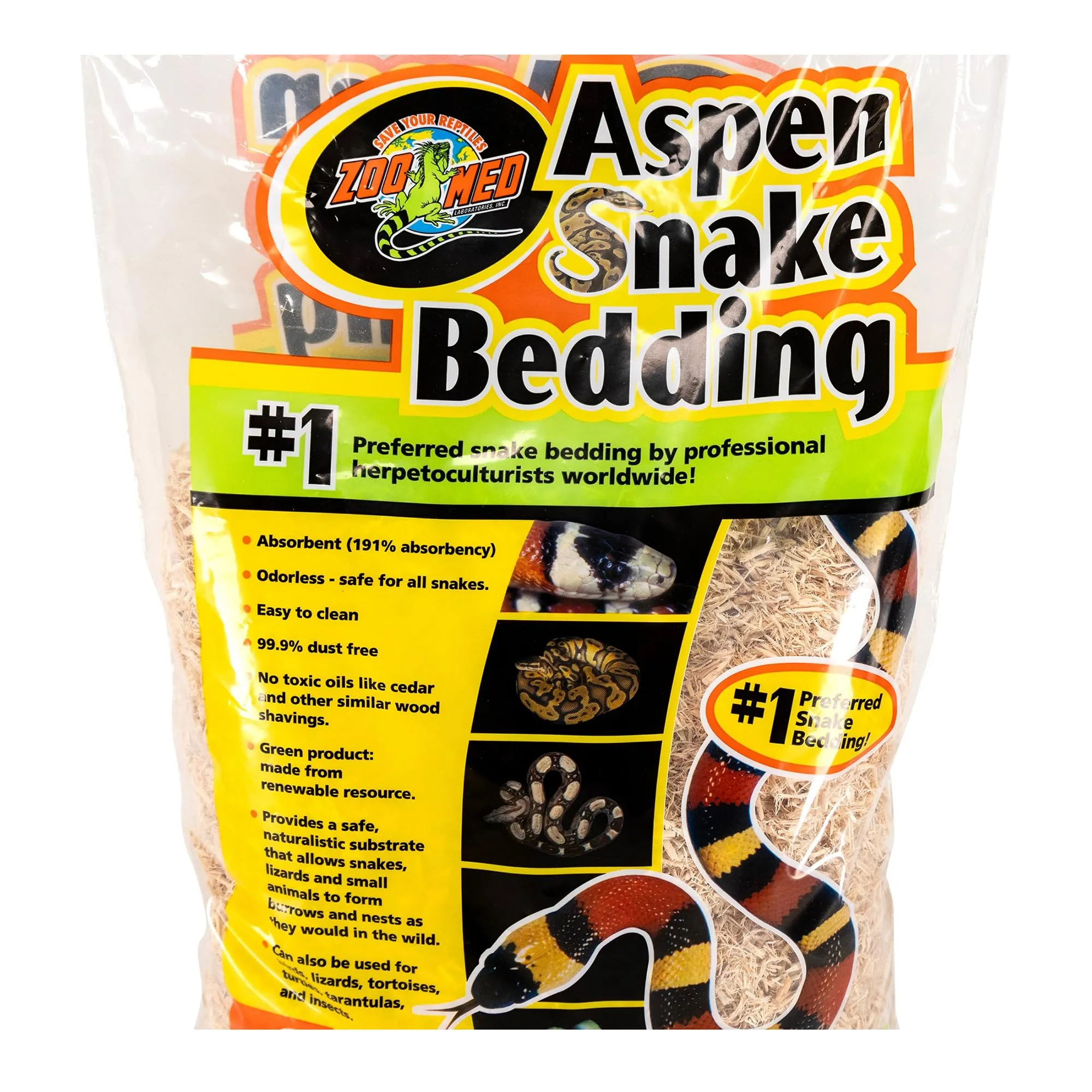 Zoo Med Aspen Snake Lettiera per Rettili in Pioppo, 8 L - immagine 1