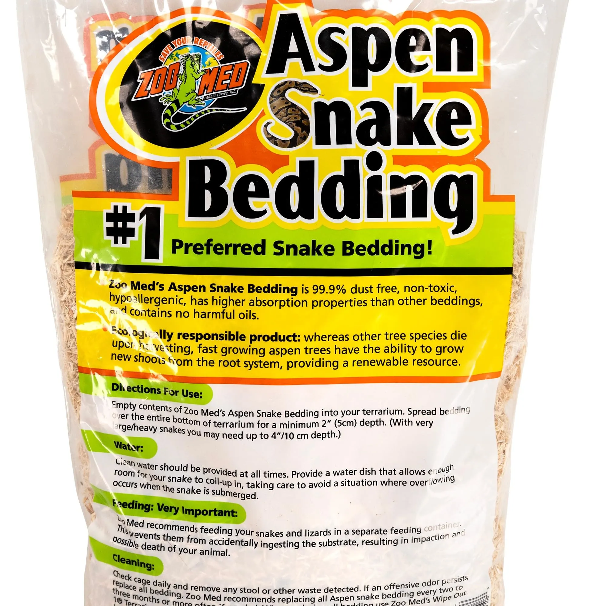 Zoo Med Aspen Snake Lettiera per Rettili in Pioppo, 8 L - immagine 2