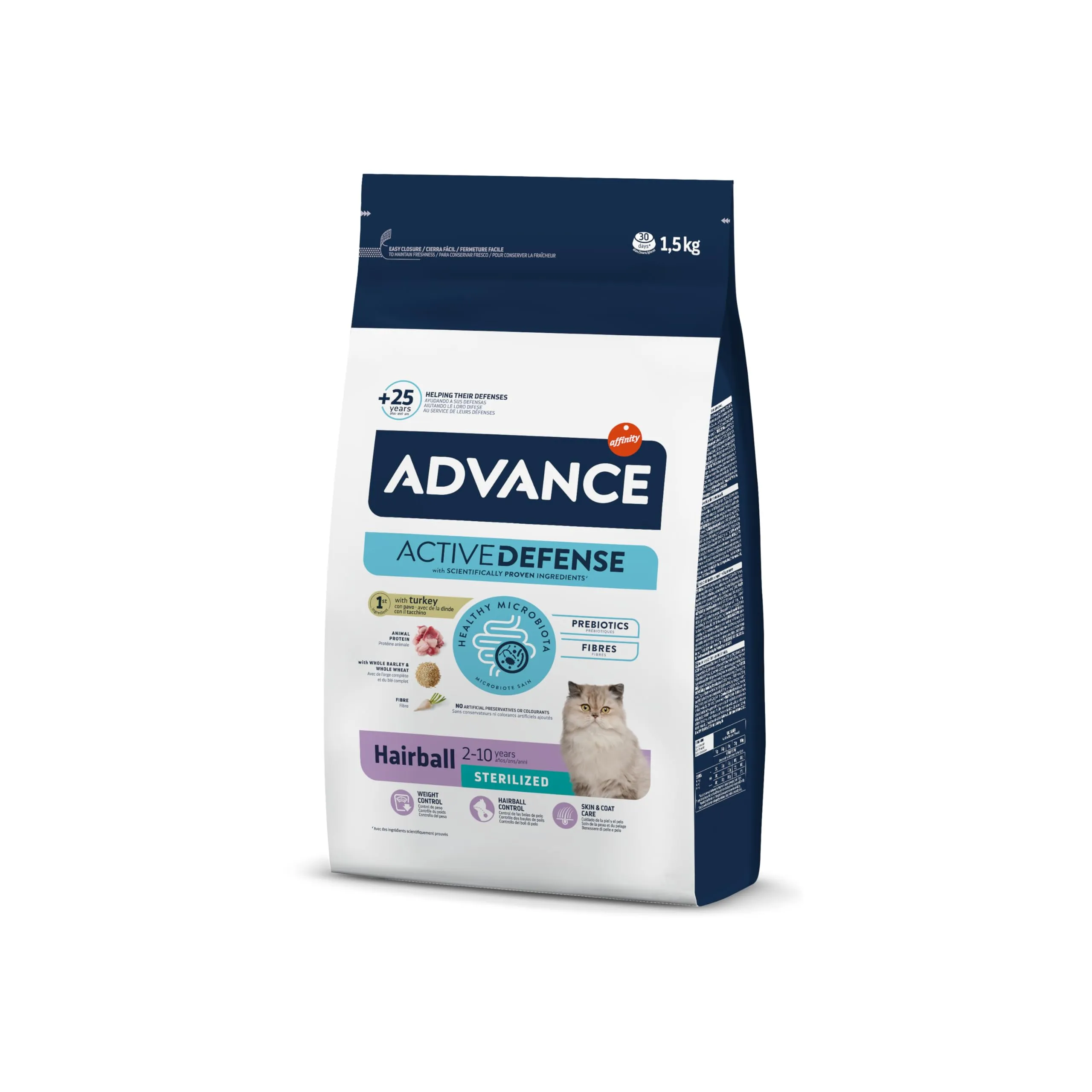 Advance Hairball Sterilized Adult Cat Food with Turkey, 1.5kg - immagine 1
