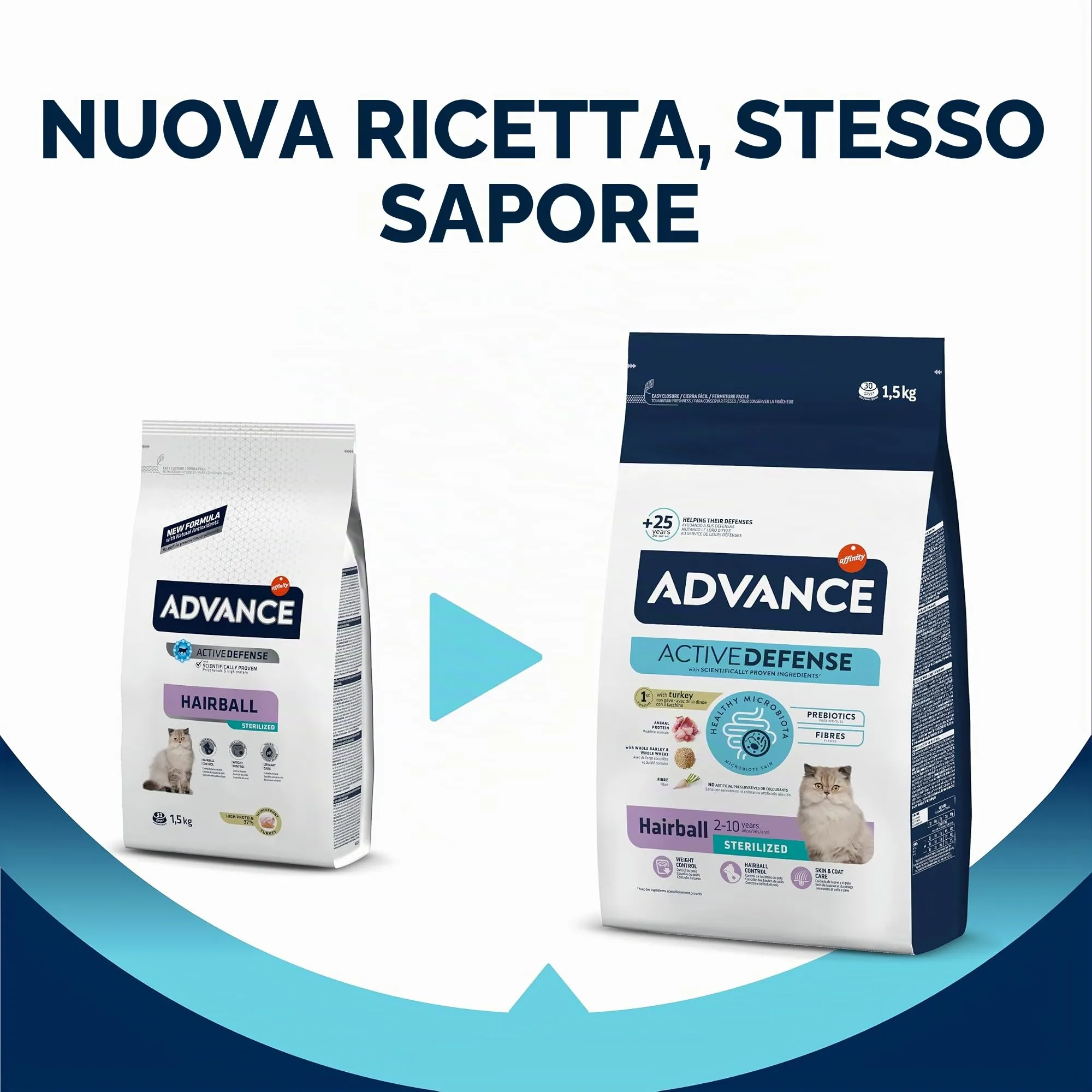 Advance Hairball Sterilized Adult Cat Food with Turkey, 1.5kg - immagine 2