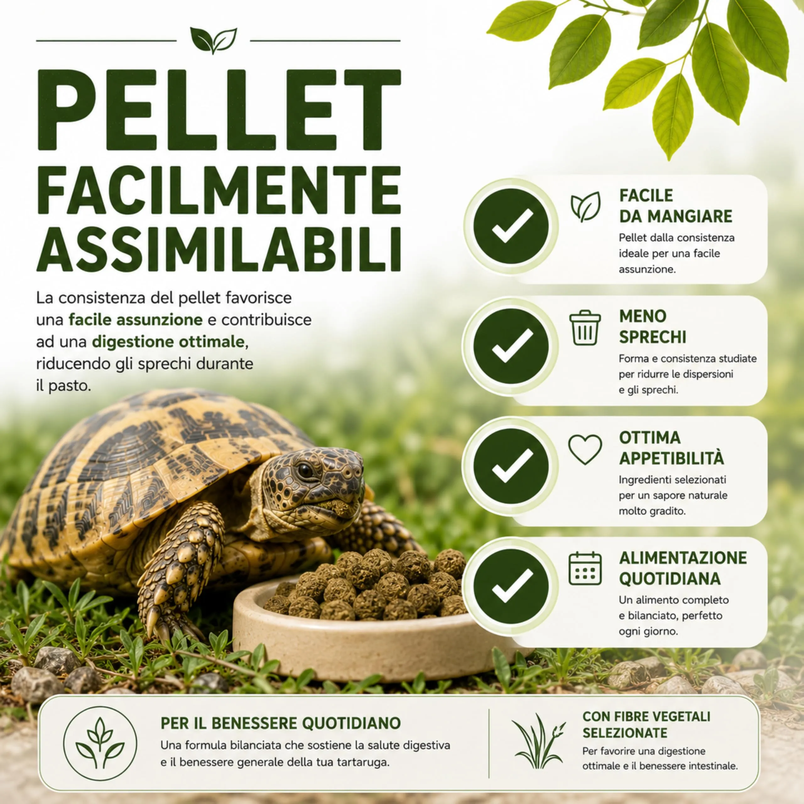 AGRI-CULTURA Mangime Completo per Tartarughe di Terra, Pellet ad Alta Digeribilità, 500g - immagine 4