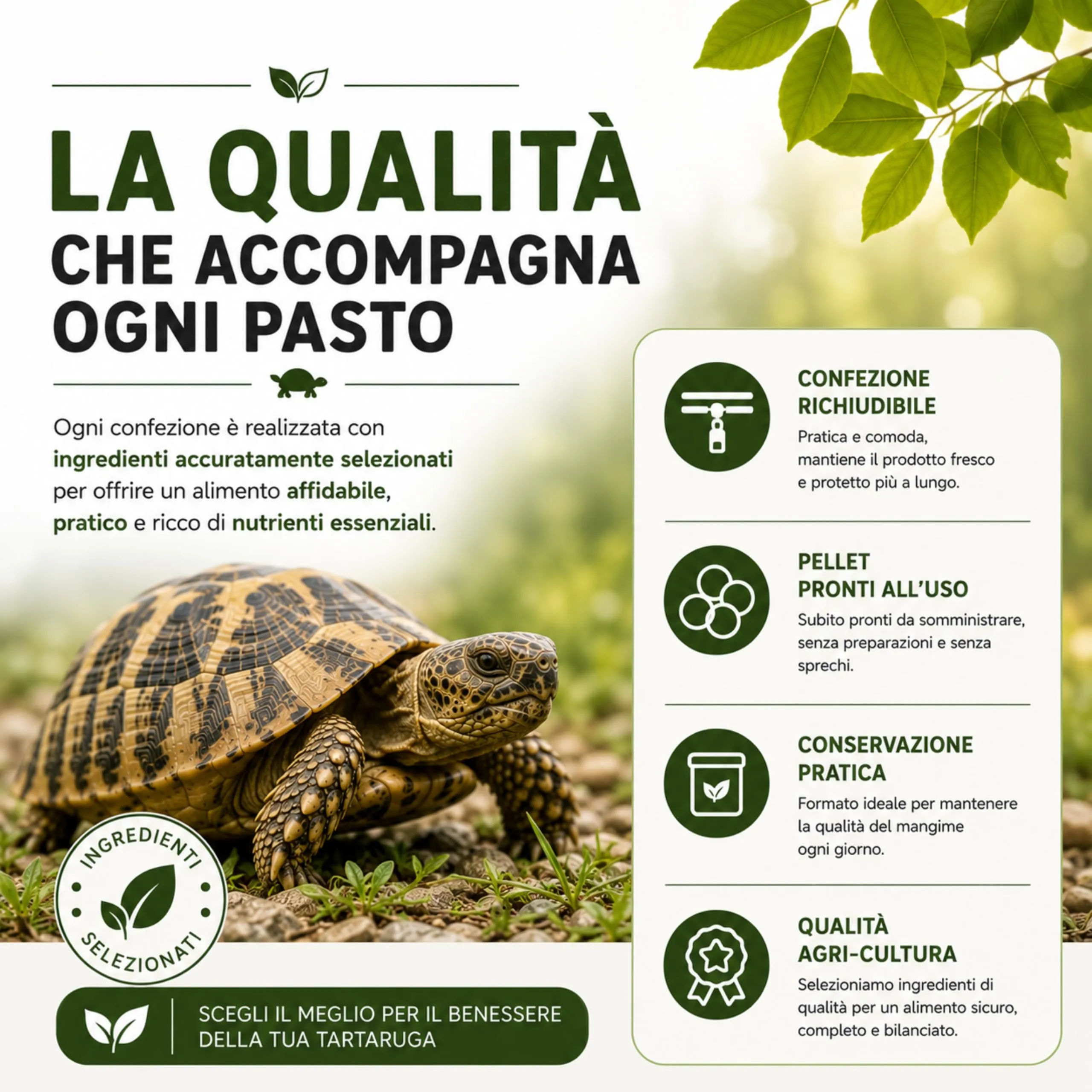 AGRI-CULTURA Mangime Completo per Tartarughe di Terra, Pellet ad Alta Digeribilità, 500g - immagine 6
