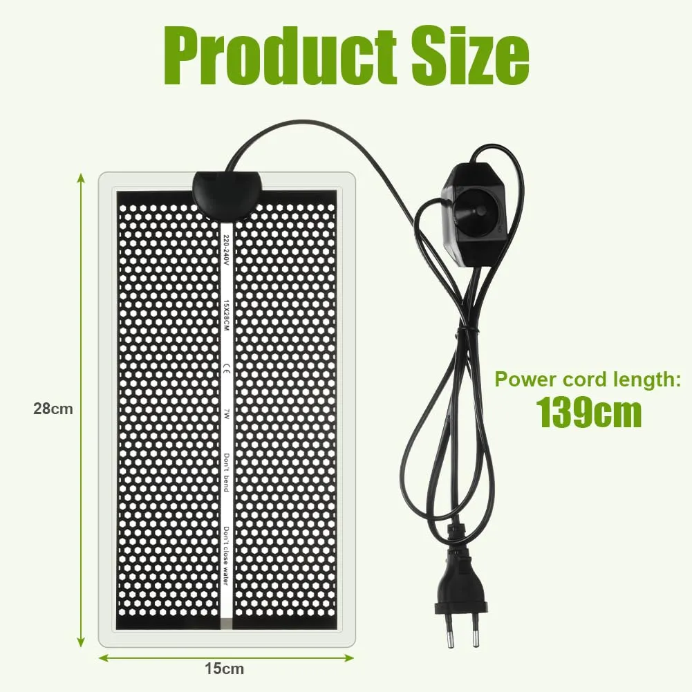 Adiwo Tappetino Riscaldante per Rettili, 7W, 15 x 28 cm, Temperatura Regolabile - immagine 2