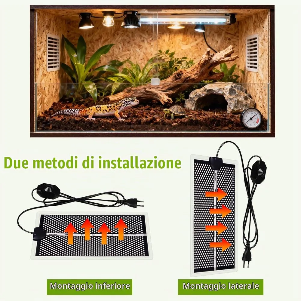 Adiwo Tappetino Riscaldante per Rettili, 7W, 15 x 28 cm, Temperatura Regolabile - immagine 4