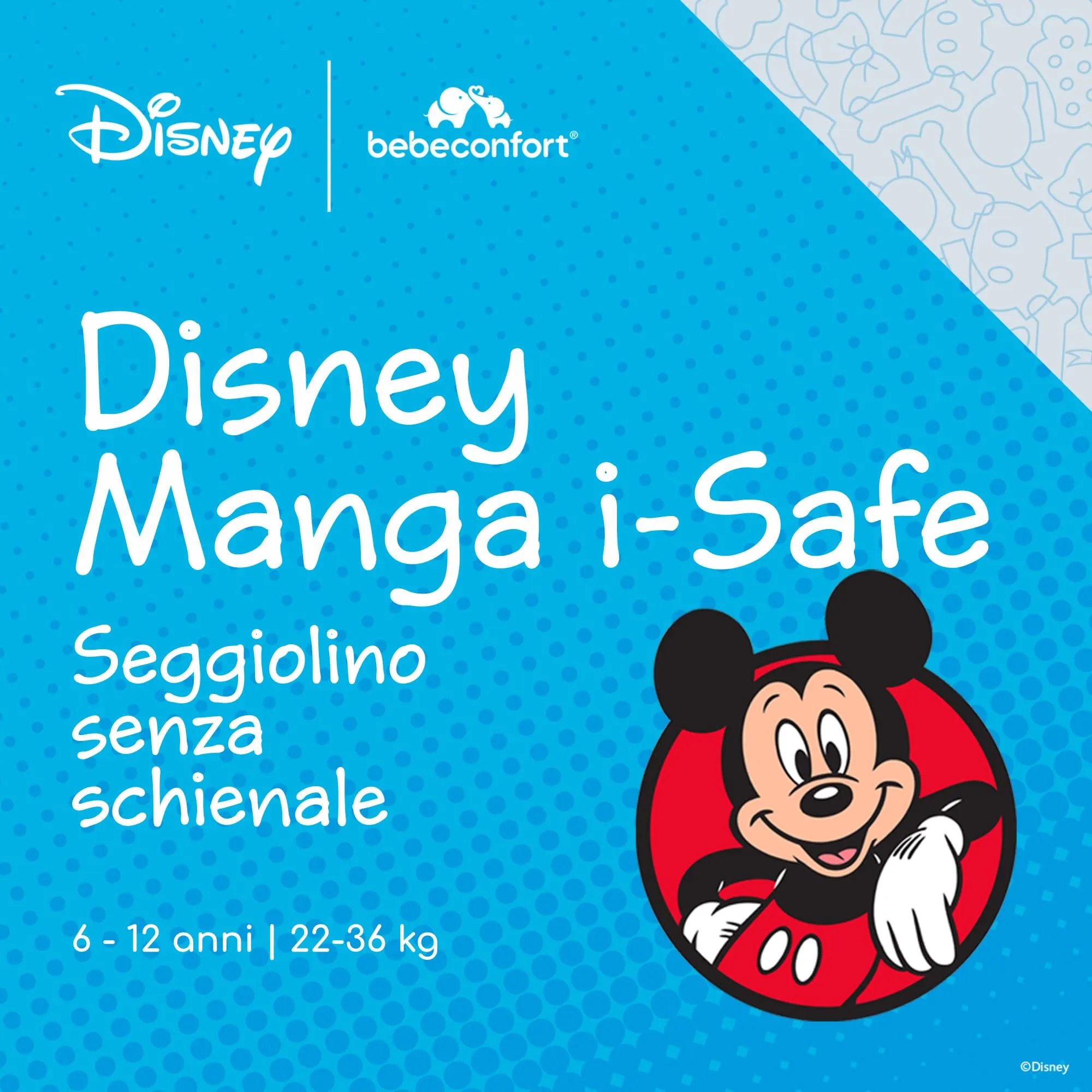 Bebeconfort Disney Manga i-Safe Alzatina, 128–150 cm, Authentic Mickey - immagine 2