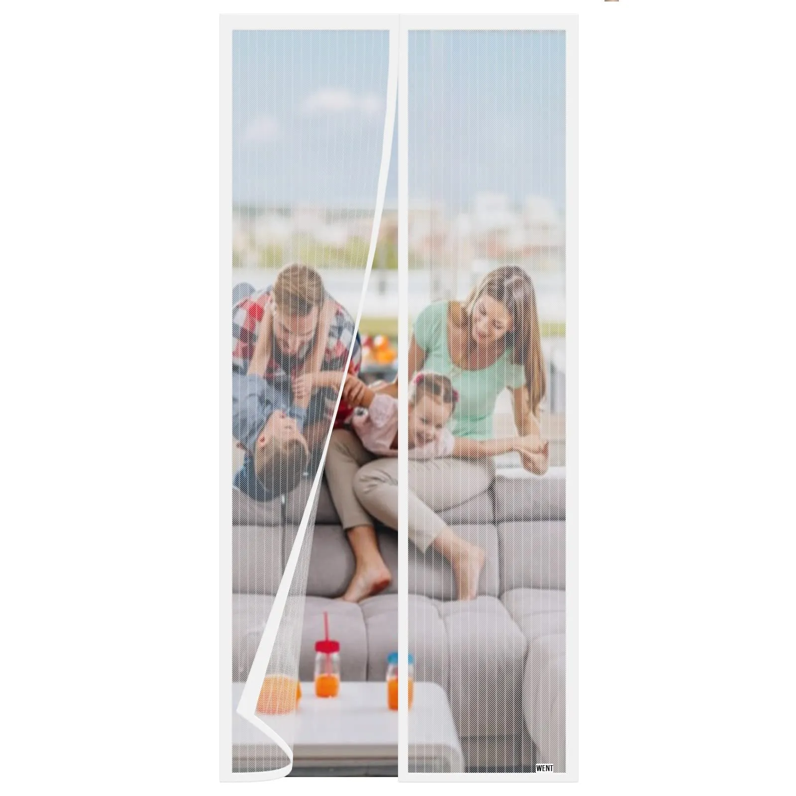 WENT Zanzariera Magnetica per Porte, 165x165 cm, Bianco - immagine 1