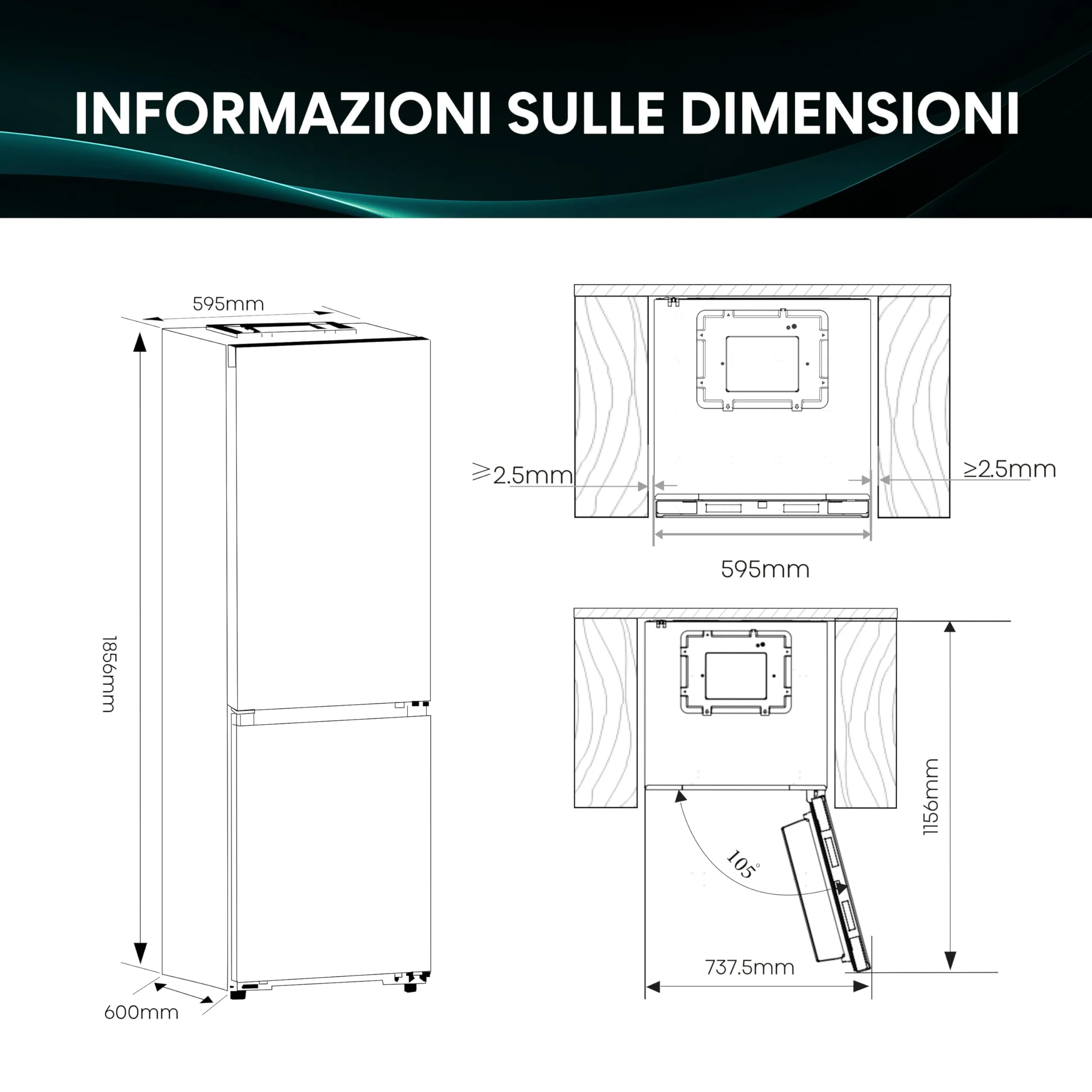 Hisense RB3K330SAIC Frigorifero Combinato Total No Frost 330 Litri Classe C Inox - immagine 3