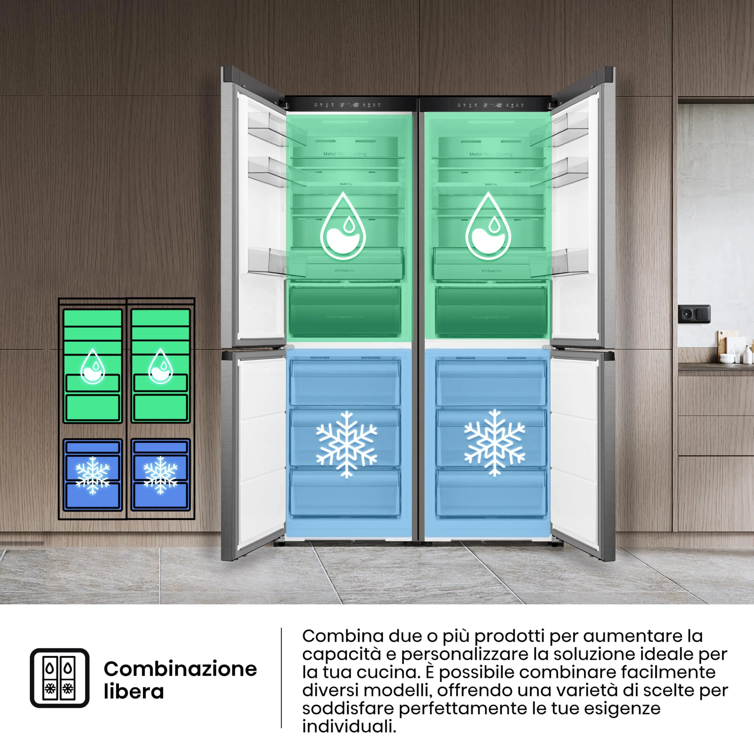 Hisense RB3K330SAIC Frigorifero Combinato Total No Frost 330 Litri Classe C Inox - immagine 8