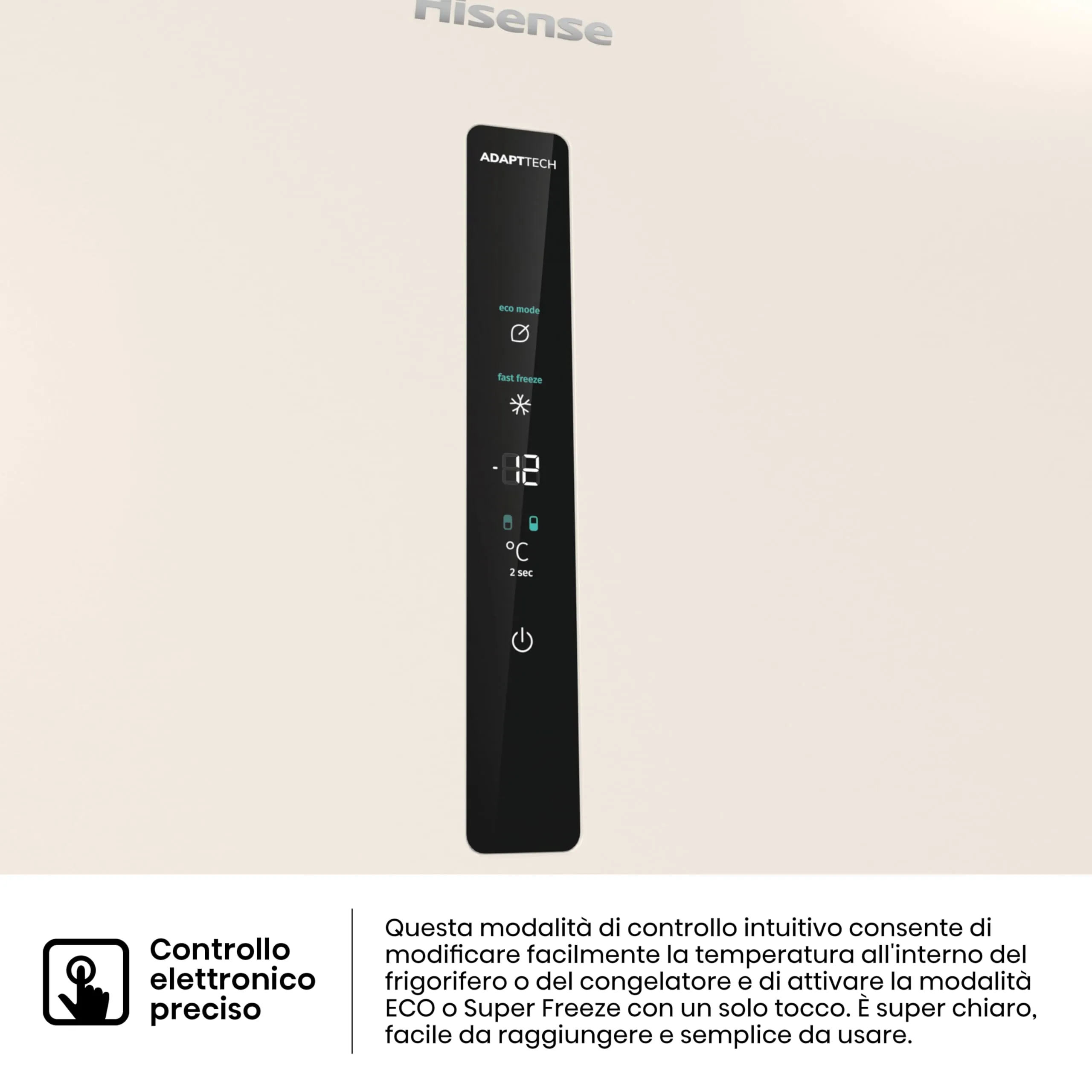 Hisense RB434N4CRE Frigorifero Combinato Total No Frost, Beige, 200x60cm, Classe E, 331 Litri - immagine 8