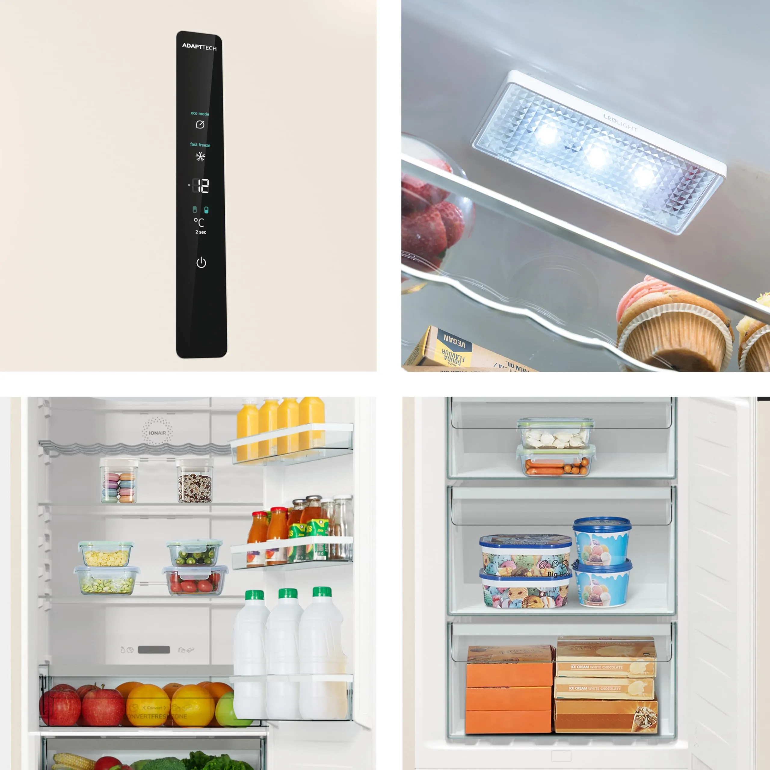 Hisense RB434N4CRE Frigorifero Combinato Total No Frost, Beige, 200x60cm, Classe E, 331 Litri - immagine 11