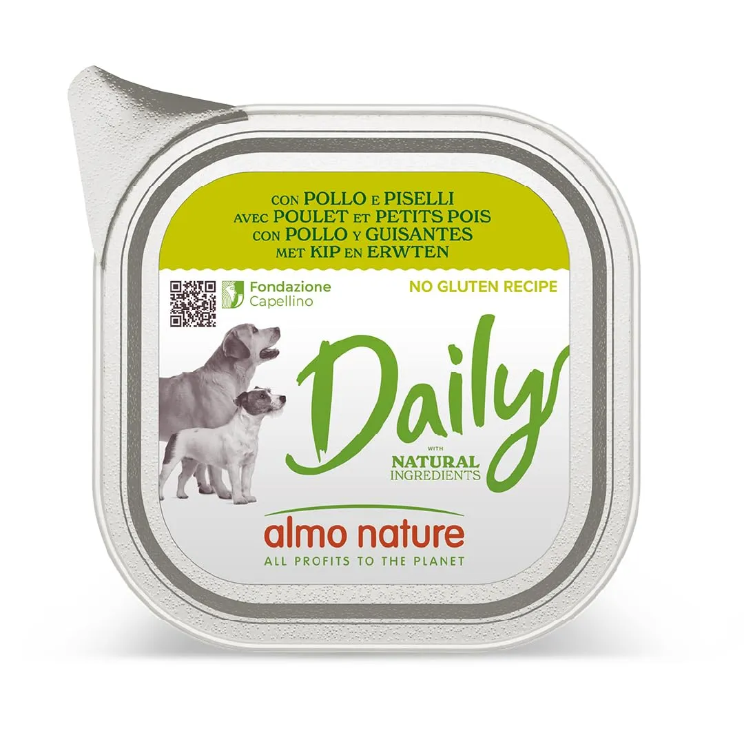 Almo Nature Daily Alimento Umido per Cani Adulti con Pollo e Piselli - 100g (32 pezzi) - immagine 1
