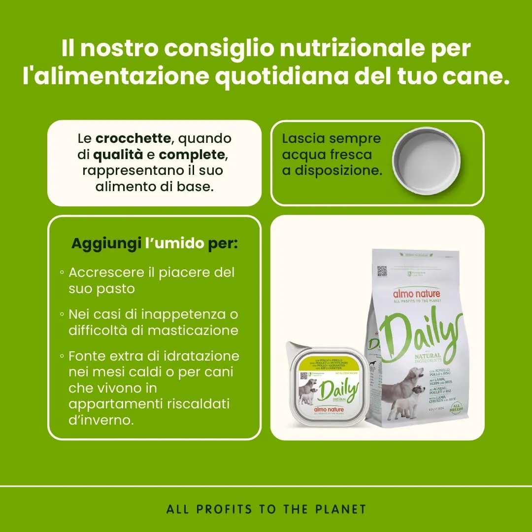 Almo Nature Daily Alimento Umido per Cani Adulti con Pollo e Piselli - 100g (32 pezzi) - immagine 3