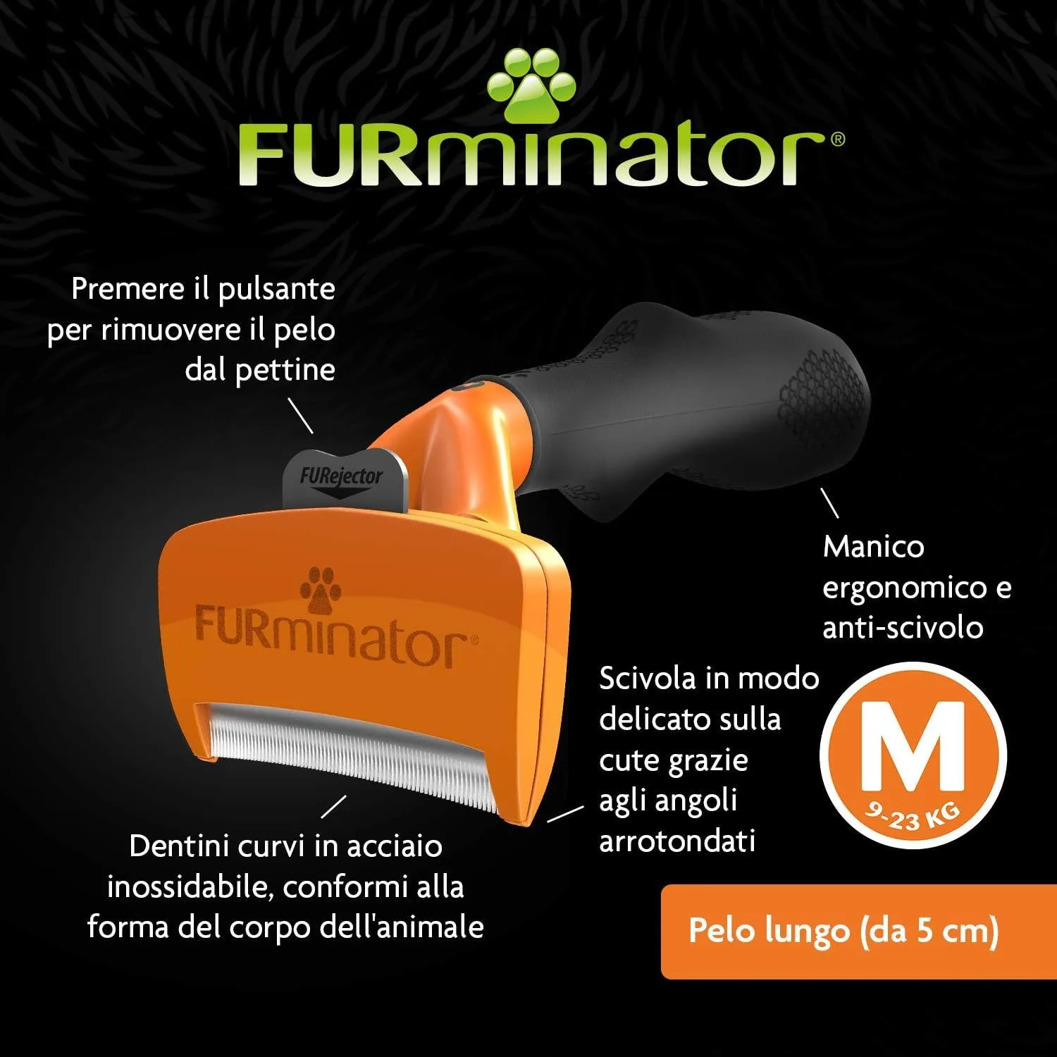 FURminator deShedding Tool per Cani Taglia M Pelo Lungo - immagine 5