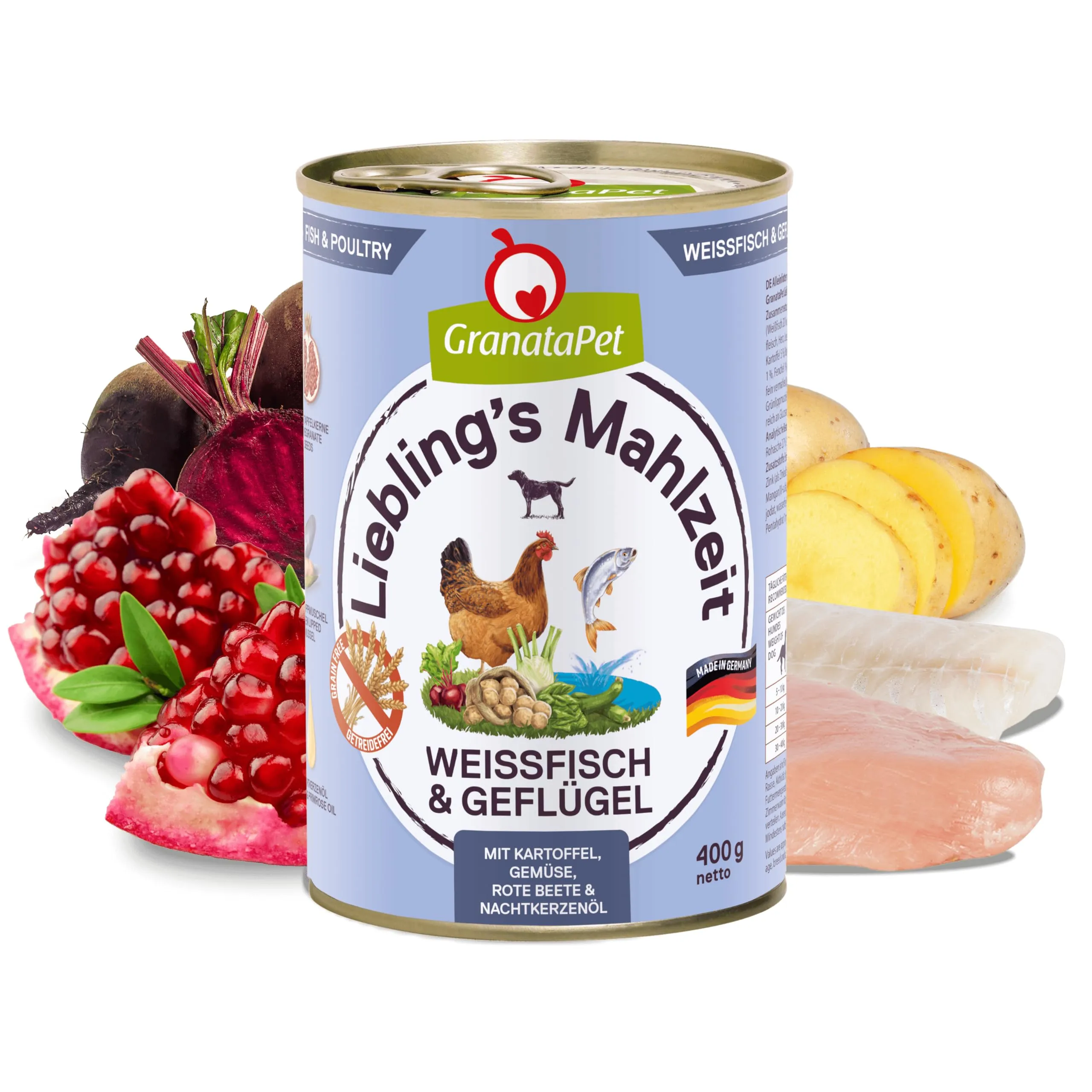 GranataPet Liebling's Mahlzeit Pesce bianco & Pollame, 6 x 400g - immagine 2
