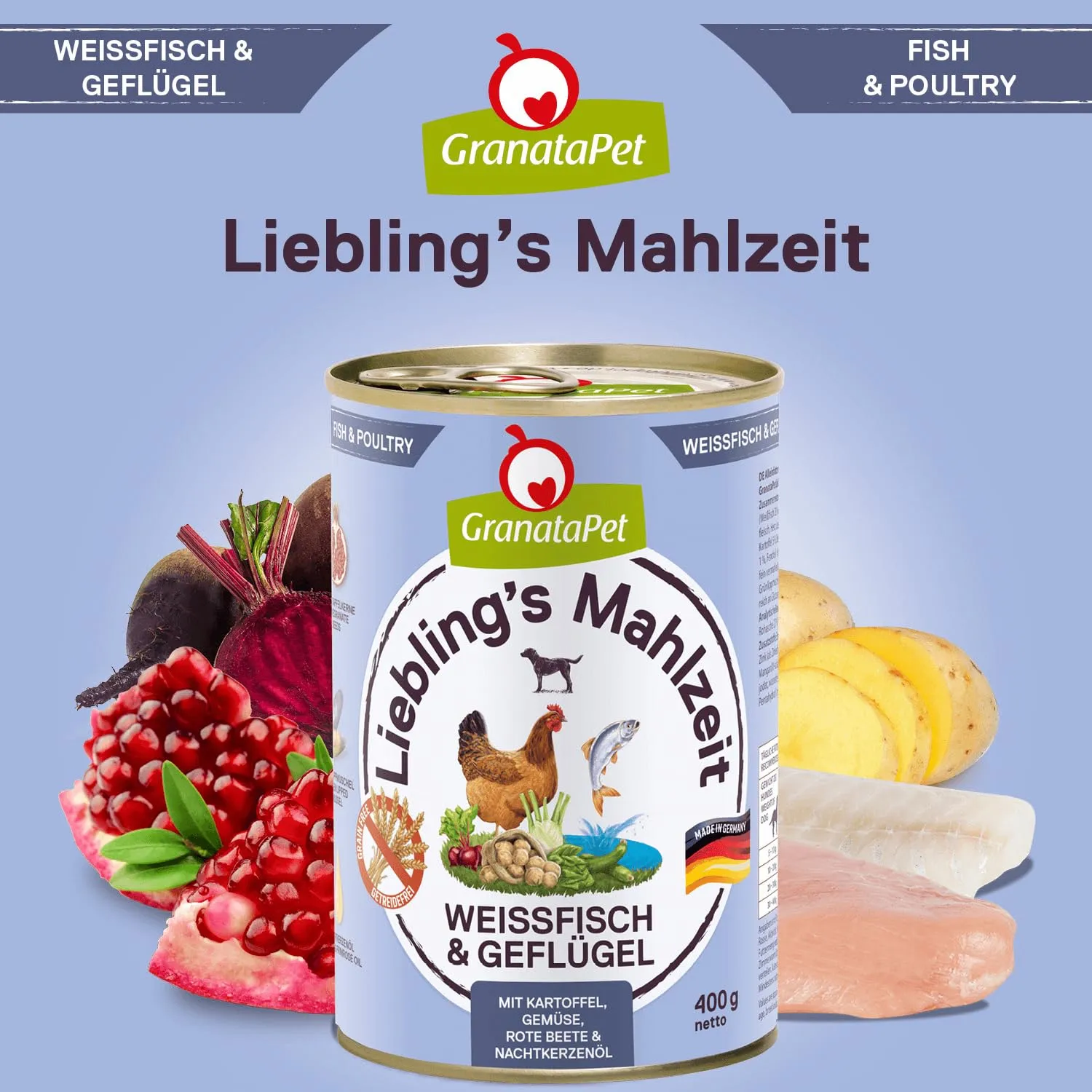 GranataPet Liebling's Mahlzeit Pesce bianco & Pollame, 6 x 400g - immagine 4