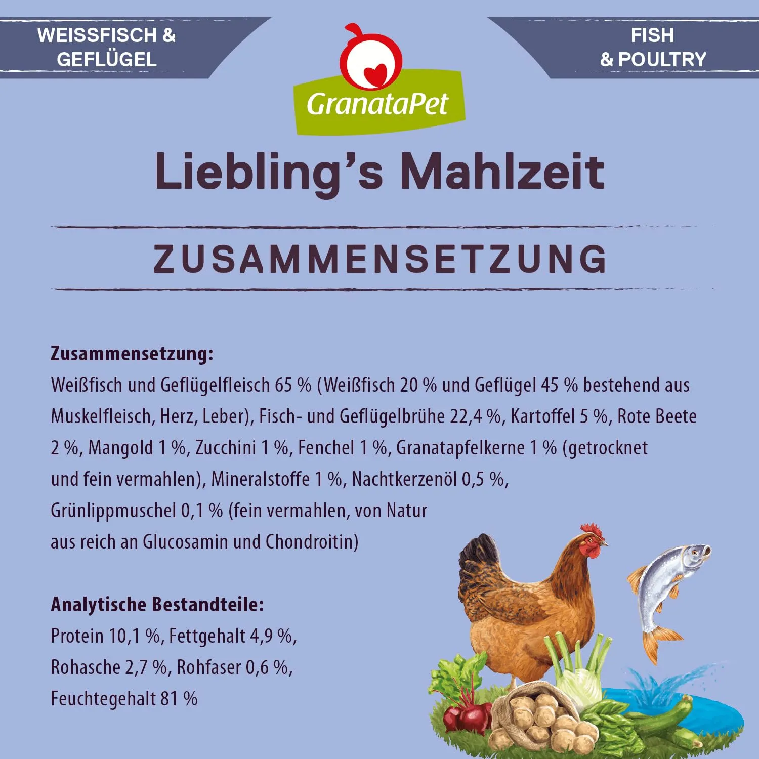 GranataPet Liebling's Mahlzeit Pesce bianco & Pollame, 6 x 400g - immagine 6