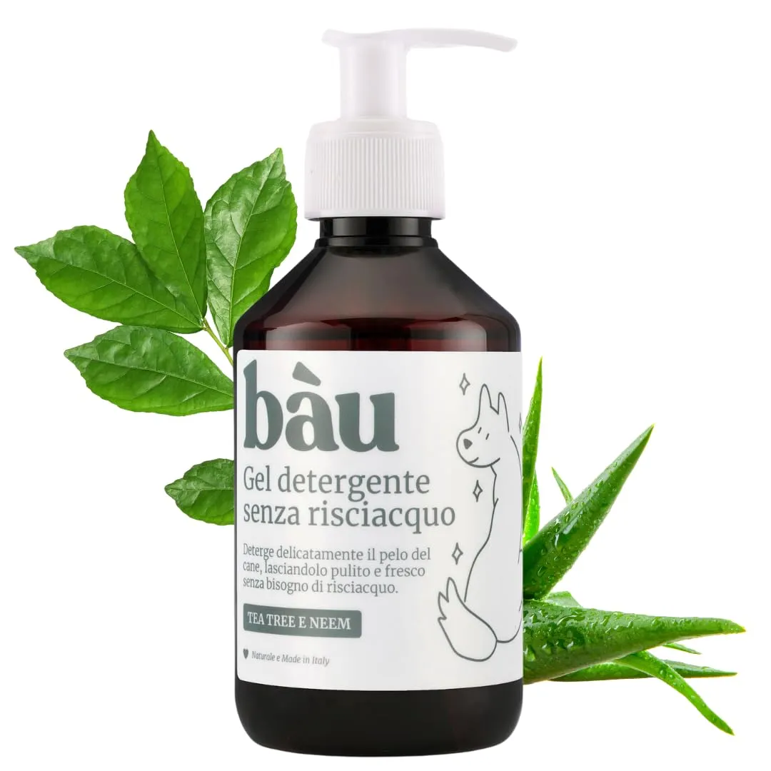 Bau Shampoo Secco per Cani, Gel Detergente Senza Risciacquo con Aloe Vera, 250 ml - immagine 1