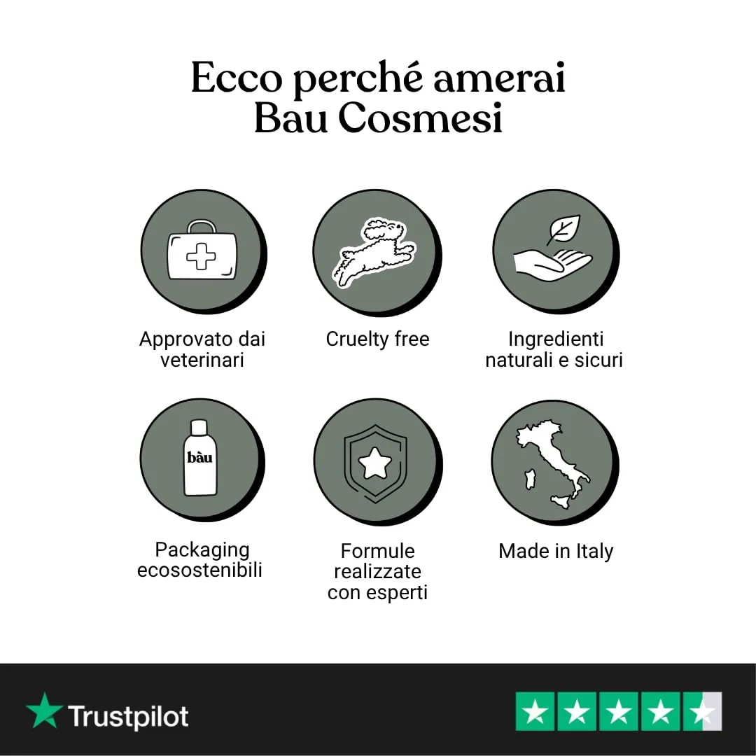Bau Shampoo Secco per Cani, Gel Detergente Senza Risciacquo con Aloe Vera, 250 ml - immagine 9