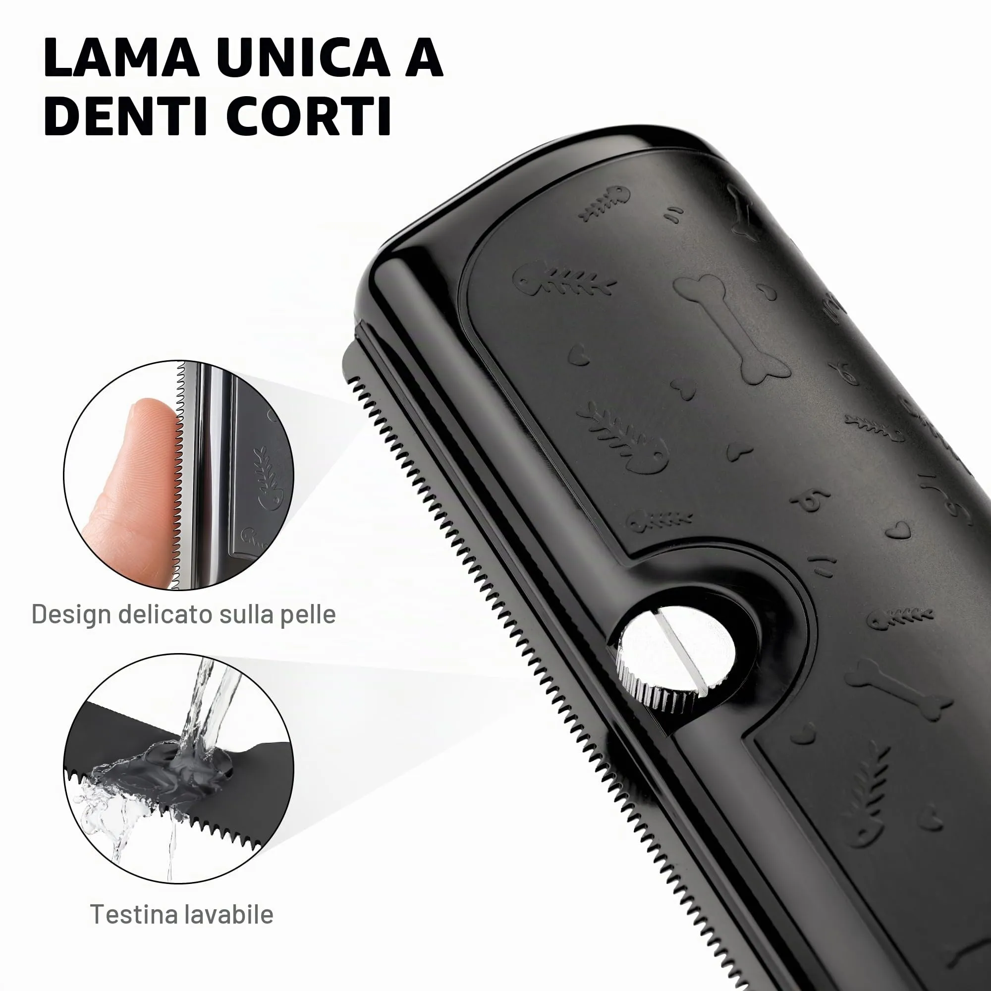 PetPog Slanatore per Gatti e Cani, Pelo Corto e Medio, Nero - immagine 4