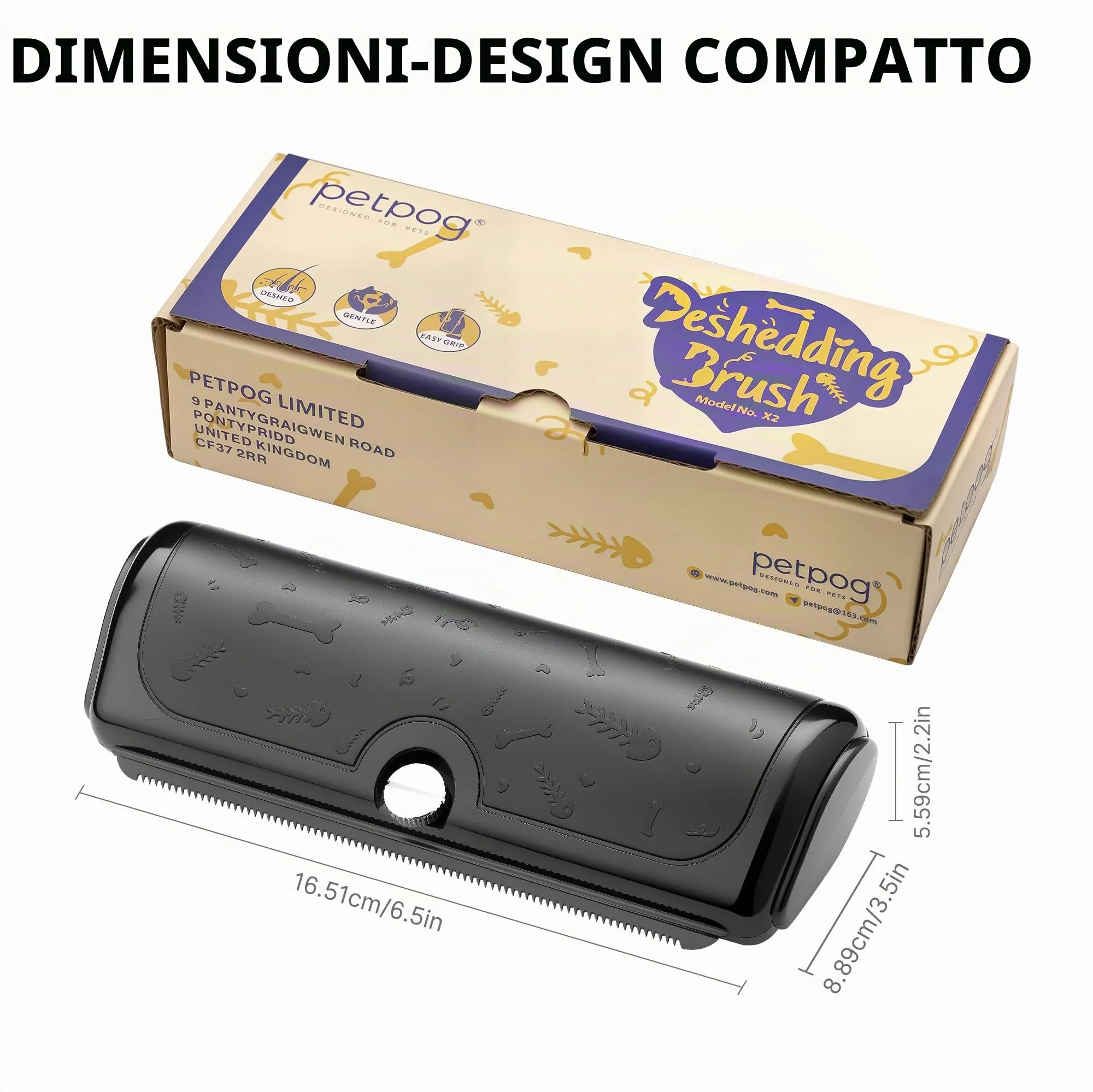 PetPog Slanatore per Gatti e Cani, Pelo Corto e Medio, Nero - immagine 8