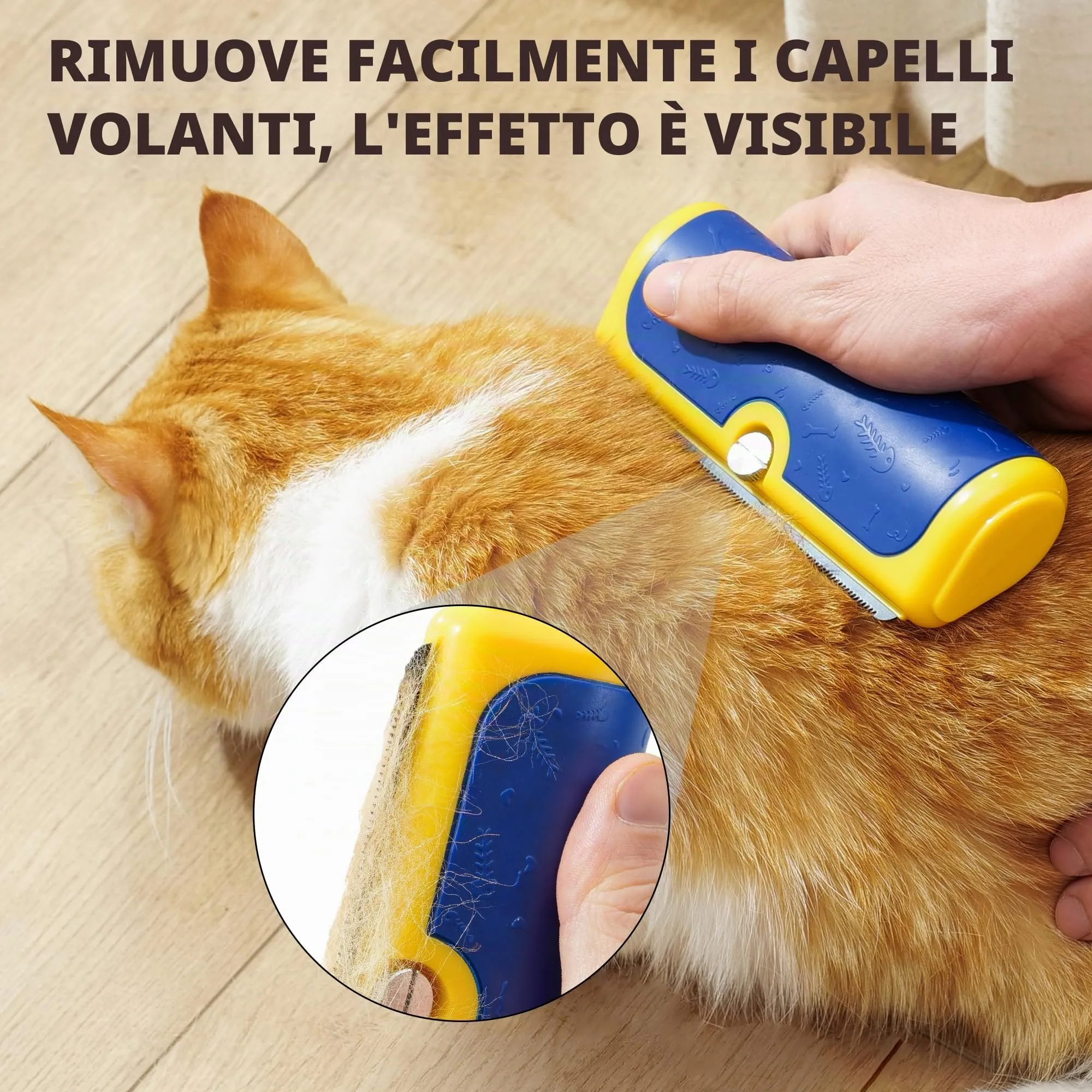 PetPog Slanatore per Cani e Gatti, Pelo Corto e Medio, Blu Giallo - immagine 3