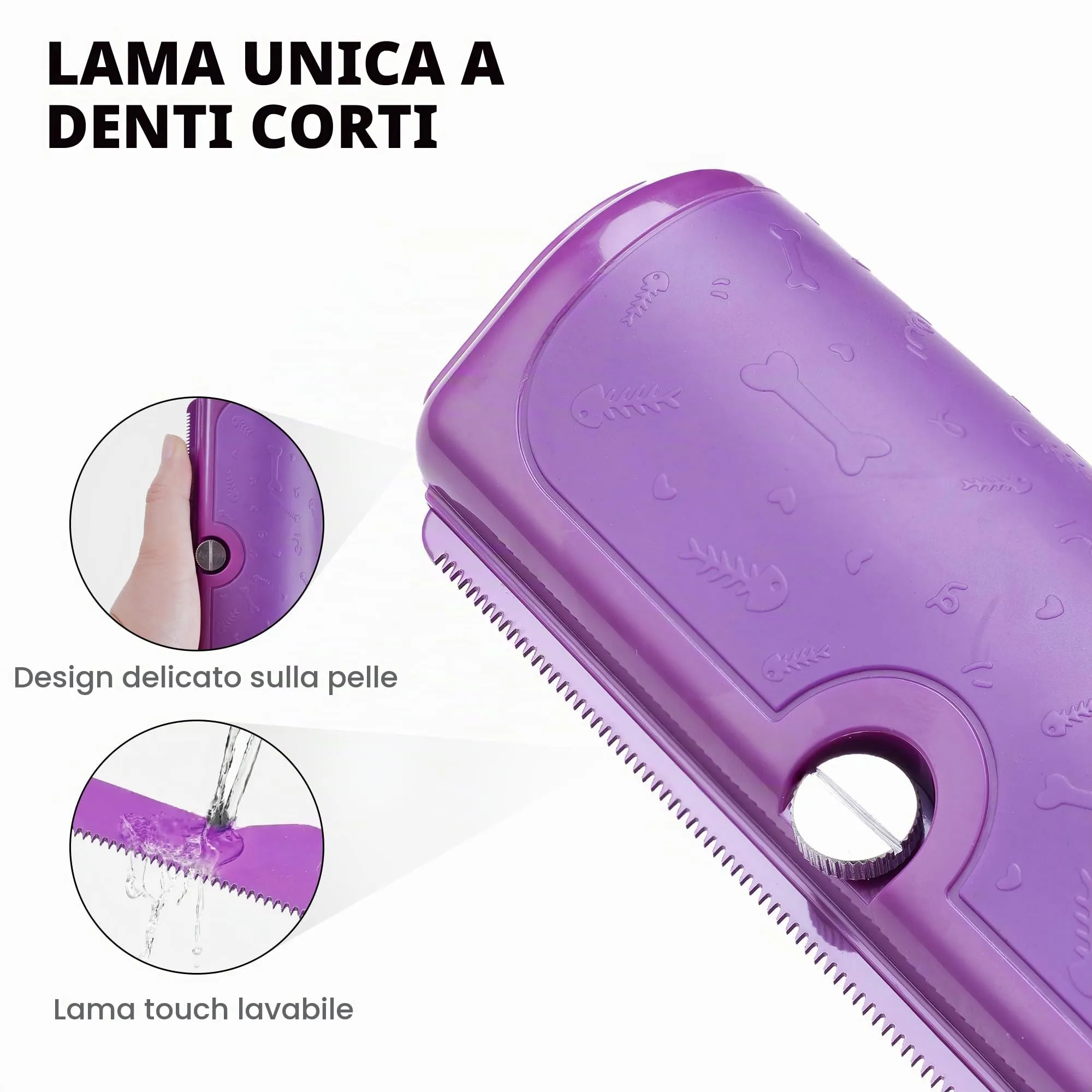 PetPog Slanatore per Gatti e Cani, Pelo Corto e Medio, Viola - immagine 4