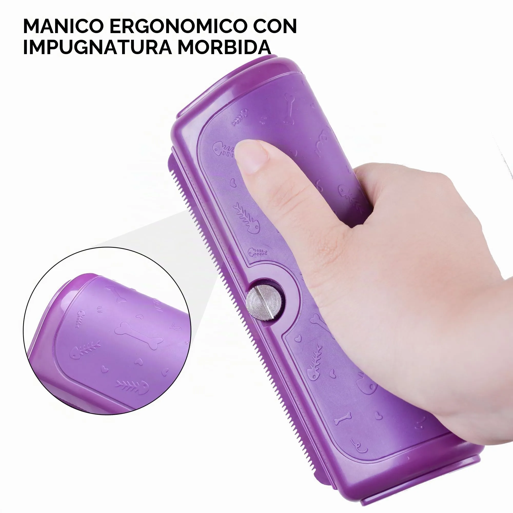 PetPog Slanatore per Gatti e Cani, Pelo Corto e Medio, Viola - immagine 5
