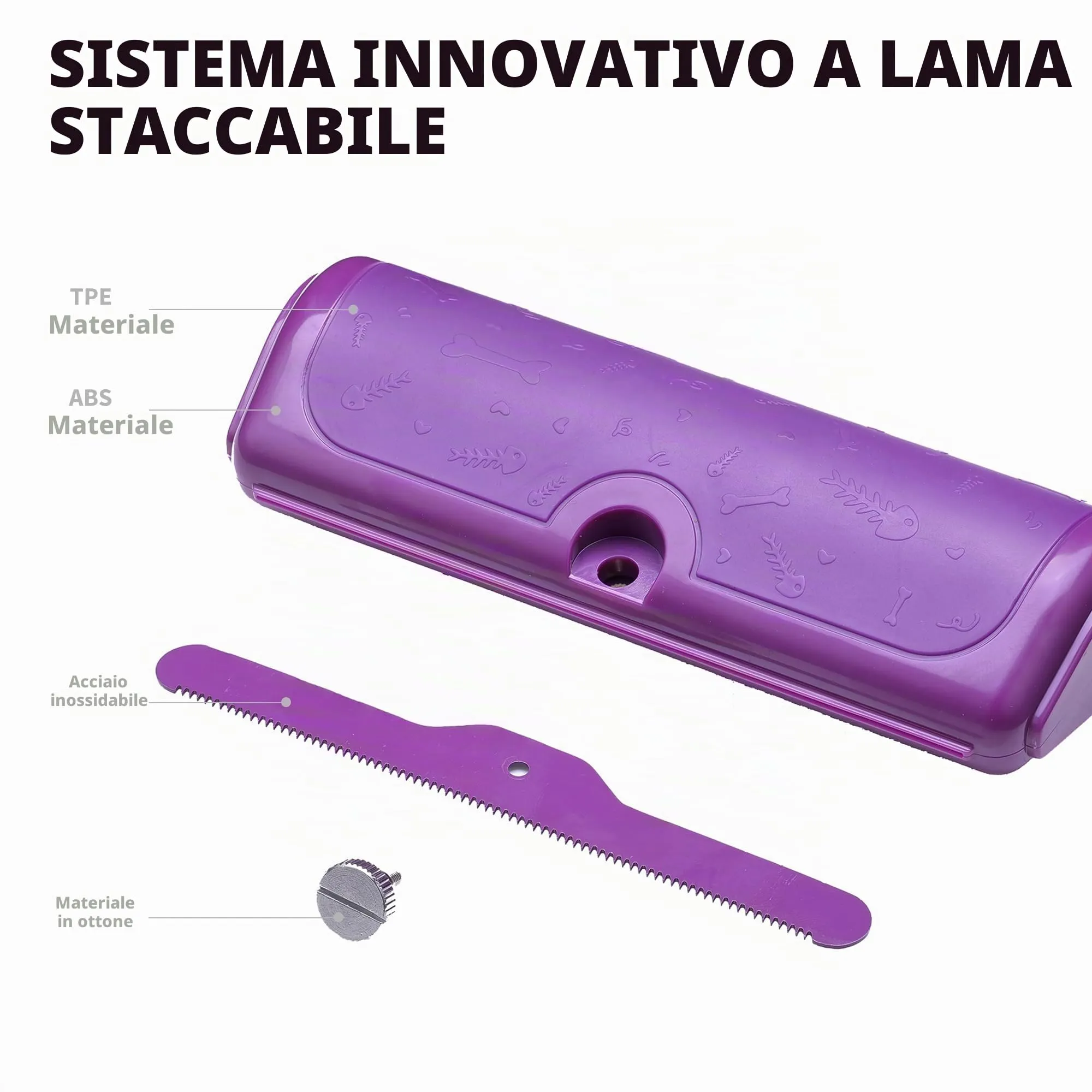 PetPog Slanatore per Gatti e Cani, Pelo Corto e Medio, Viola - immagine 7