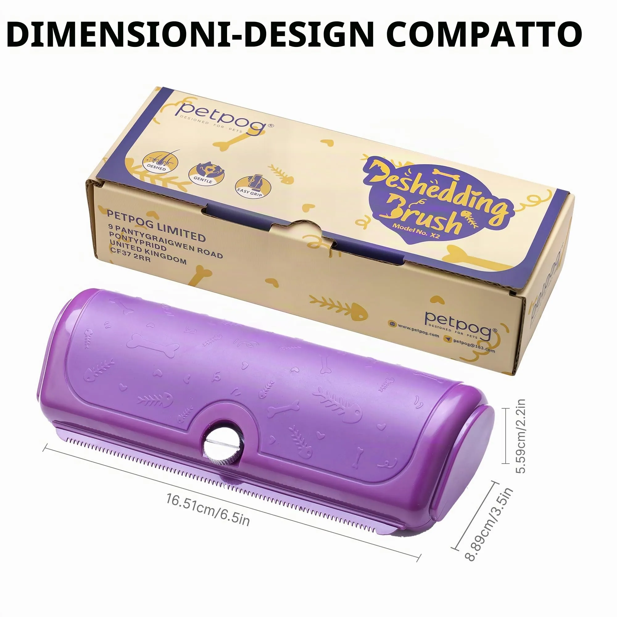 PetPog Slanatore per Gatti e Cani, Pelo Corto e Medio, Viola - immagine 8