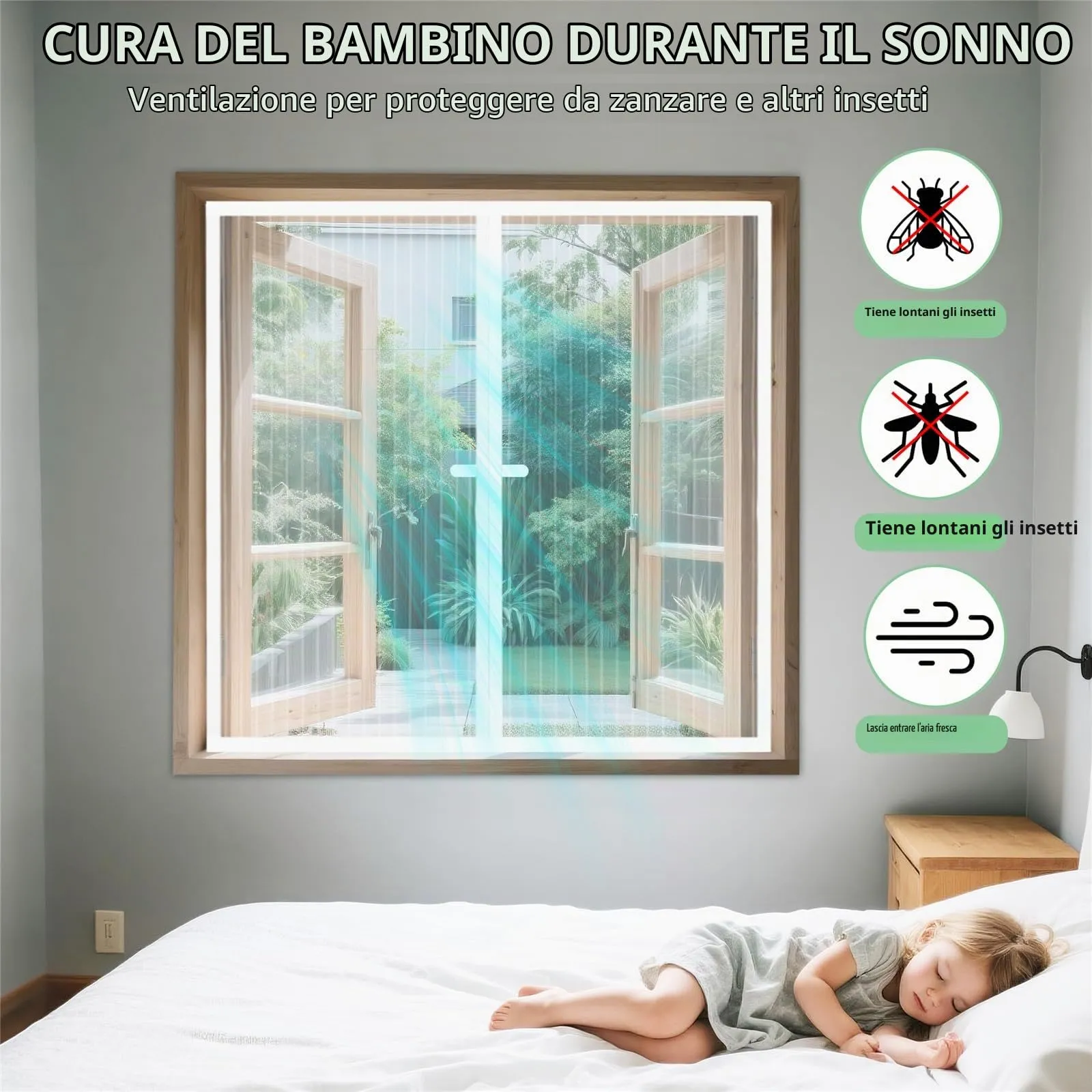 WENT Zanzariera Magnetica per Finestre 100x160 cm, Bianco - immagine 2